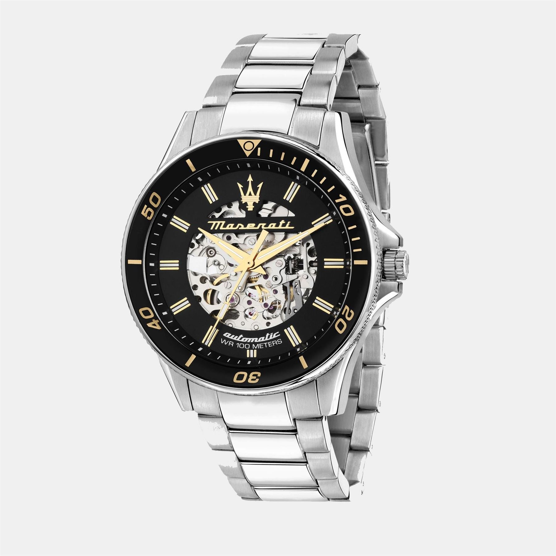 Maserati Sfida Skeleton Steel Bracelet Analogue Watch