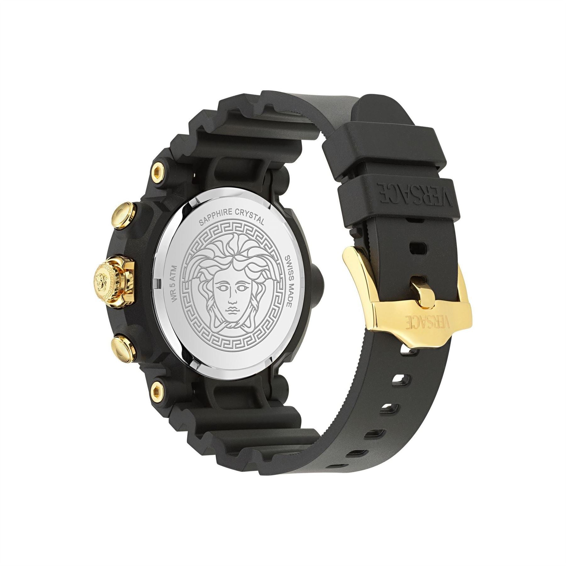 Versace Chronograph Fashion Rubber Bracelet Analogue Watch