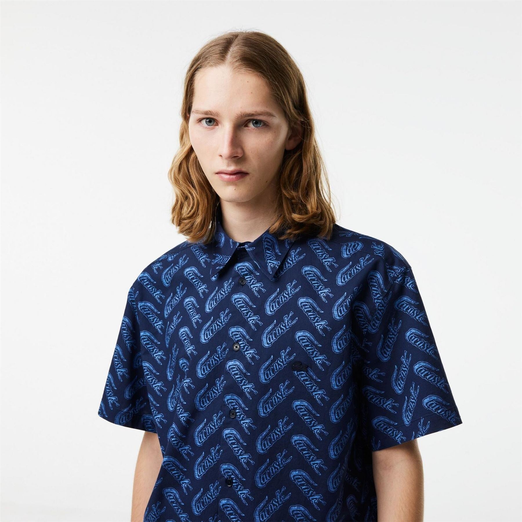 Lacoste Vintage Short Sleeve Patterned Shirt