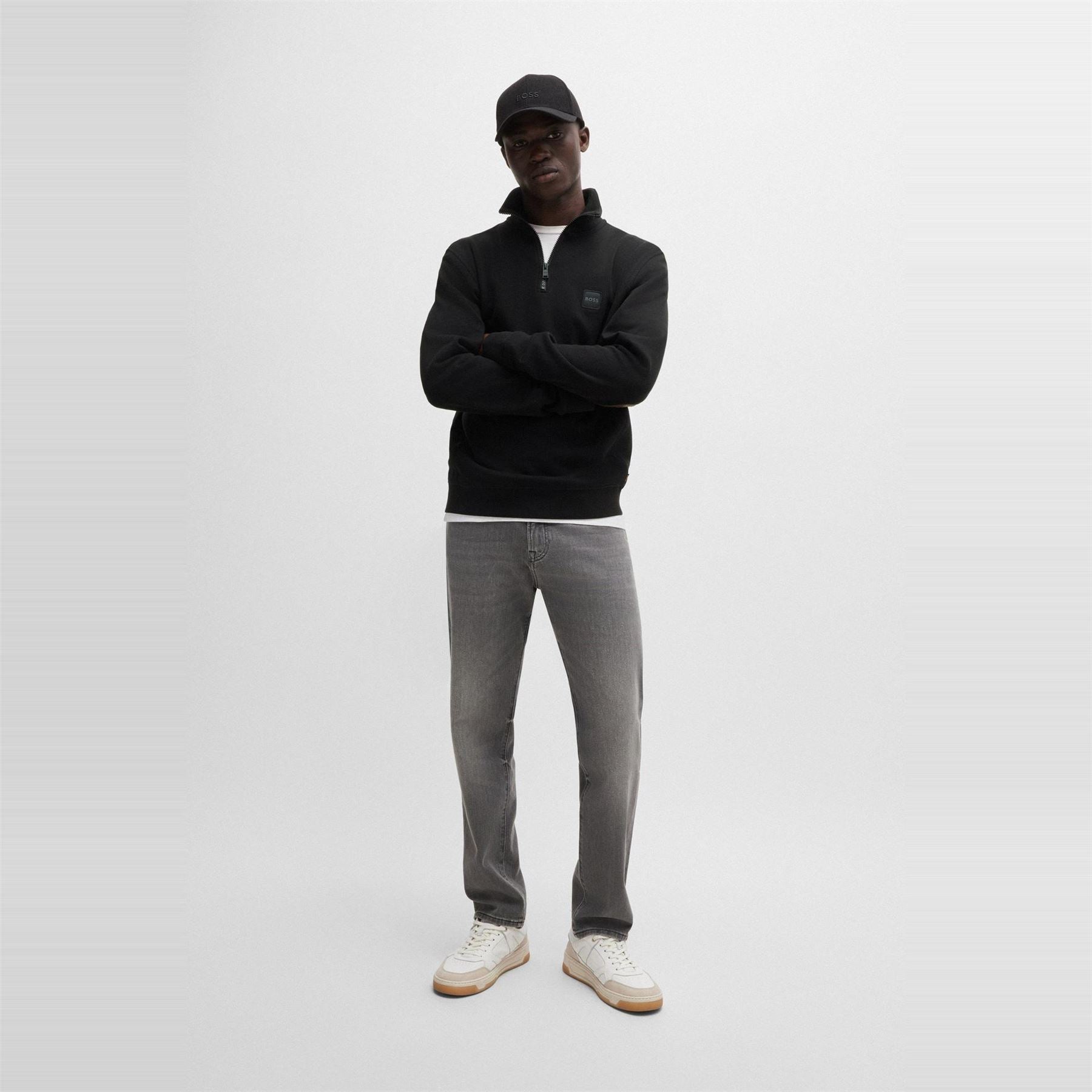 Boss Zetrust Zip Neck Soft Terryclover The Head Sweatshirt