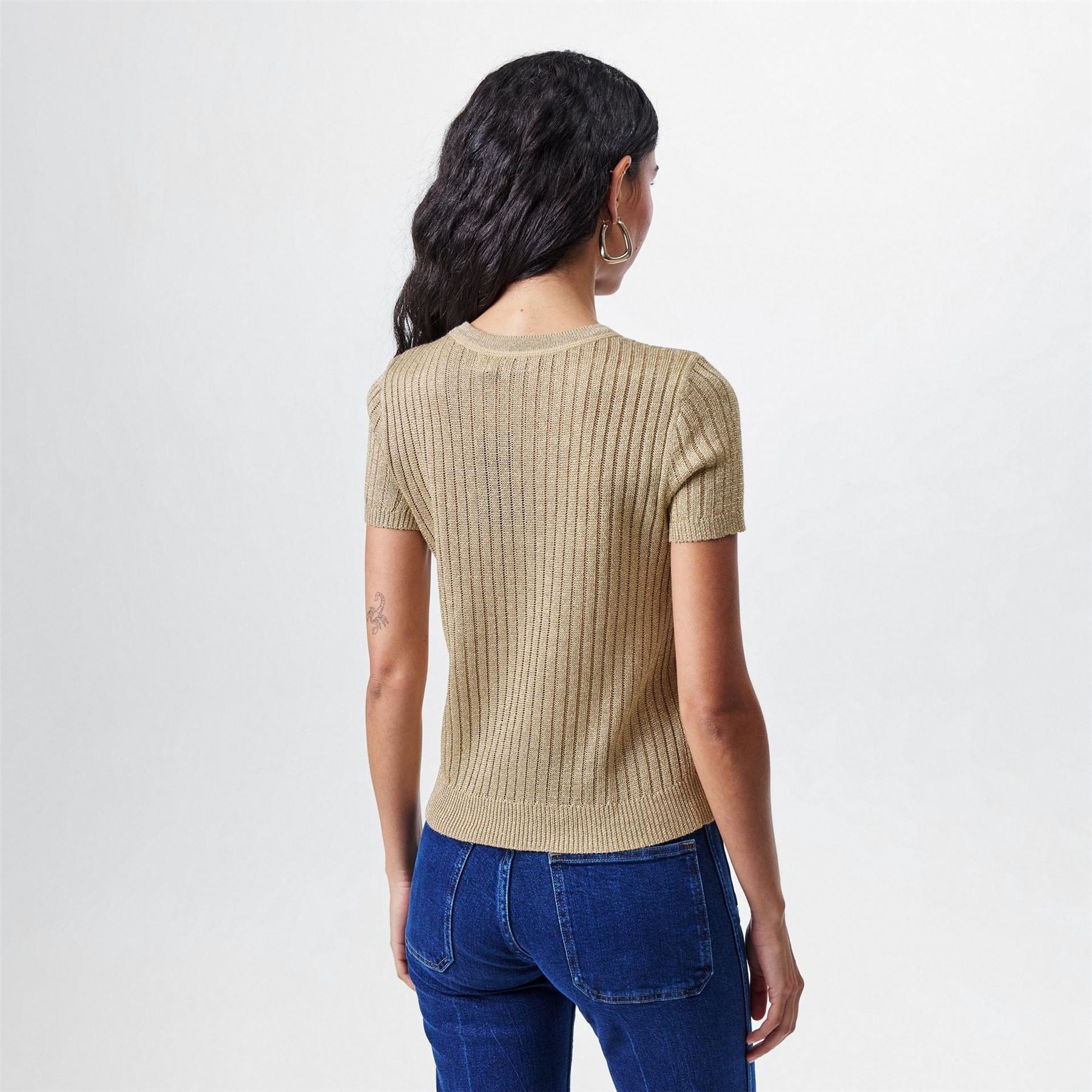 Lauren by Ralph Lauren Rib Knit Short Sleeve Jumper