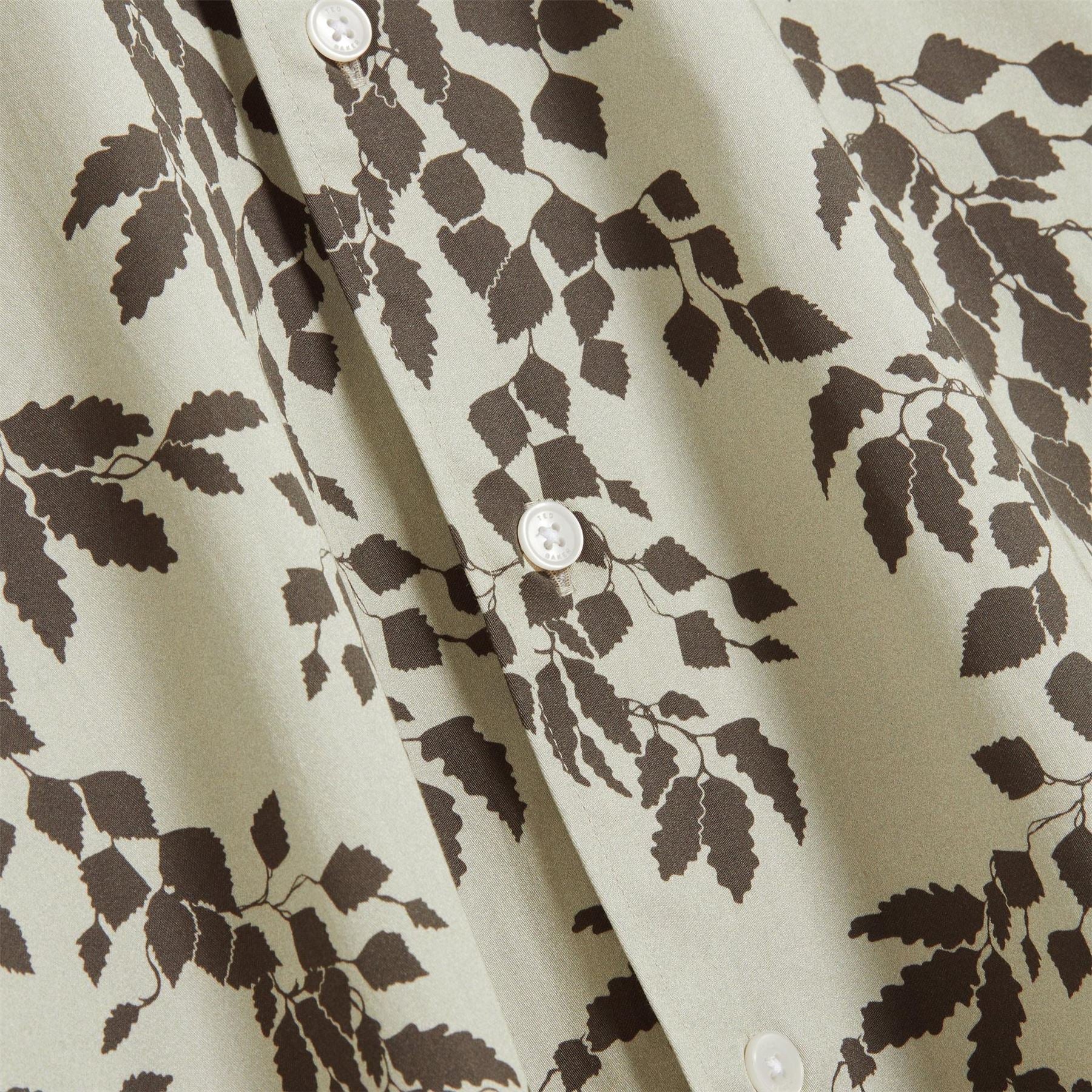 Ted Baker Foliage Print Cotton Long Sleeve Shirt