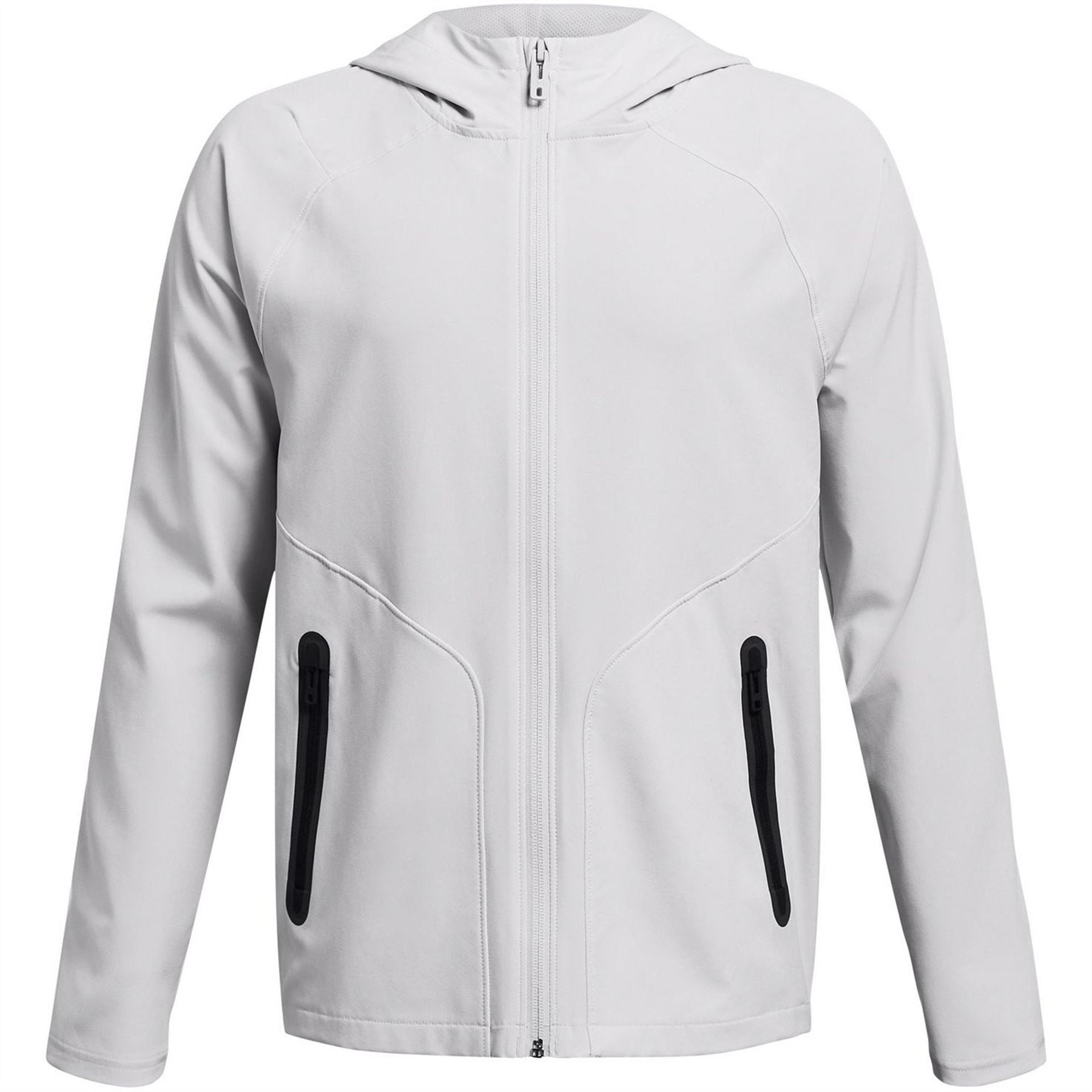 Under Armour Solid Patterned Full Zipper Hooded Woven Cuff Jacket