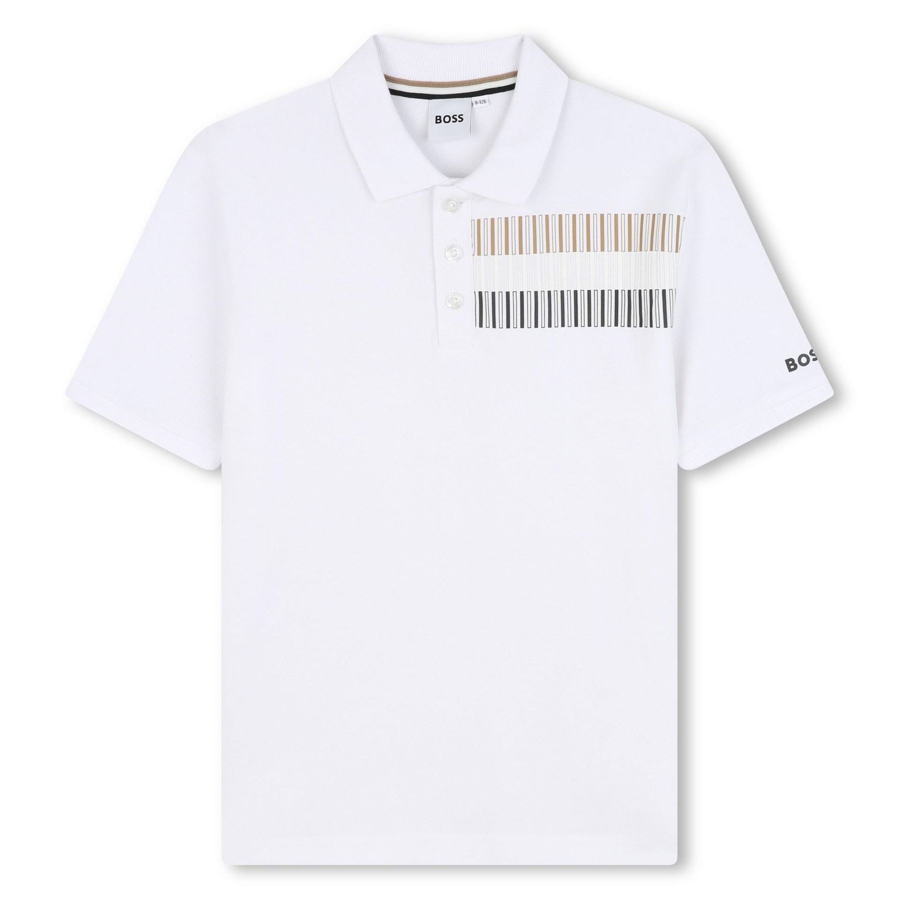 Boss Striped Lightweight Short Sleeve Polo Shirt