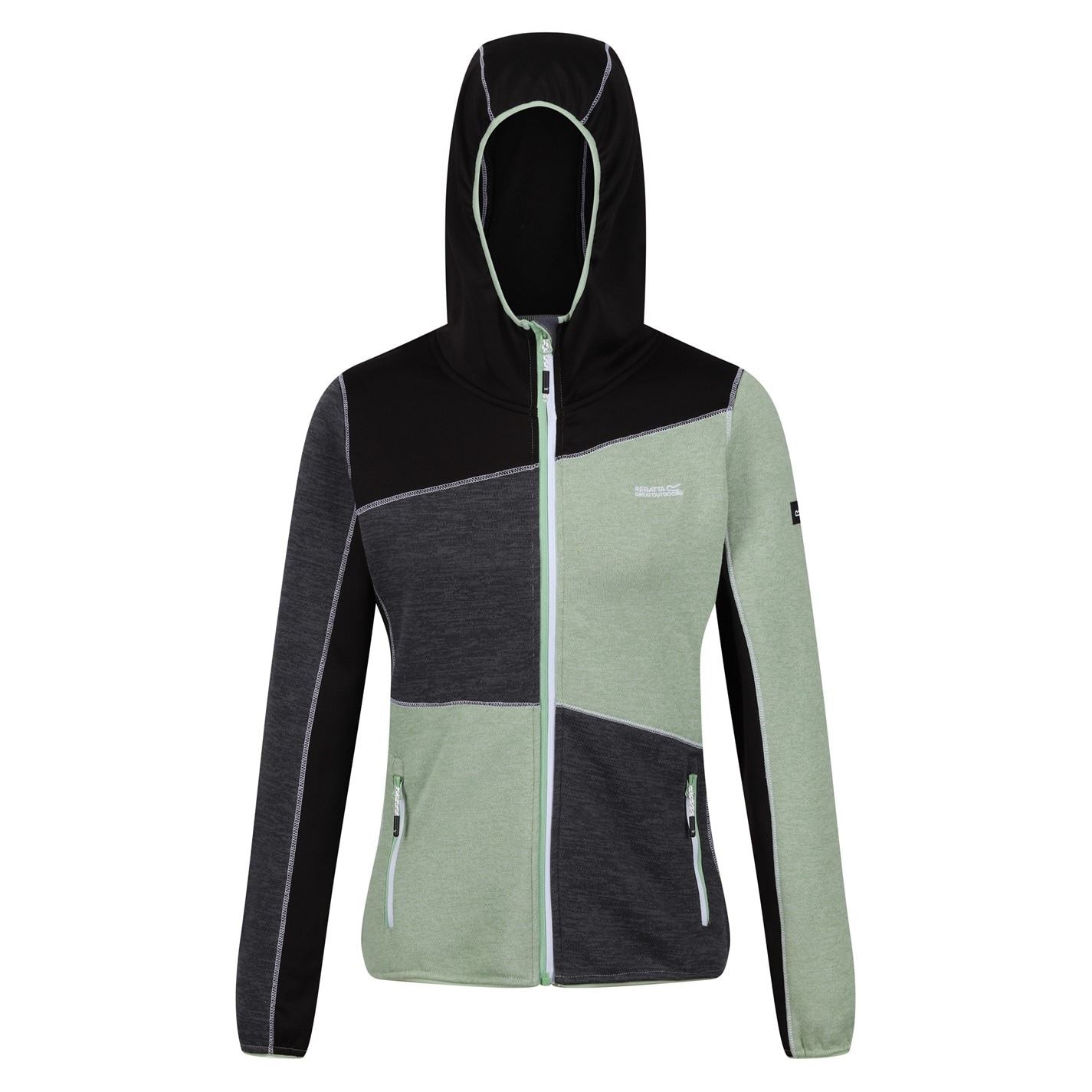 Regatta Walbury Color Block Hooded Ribbed Cuff Fleece Jacket