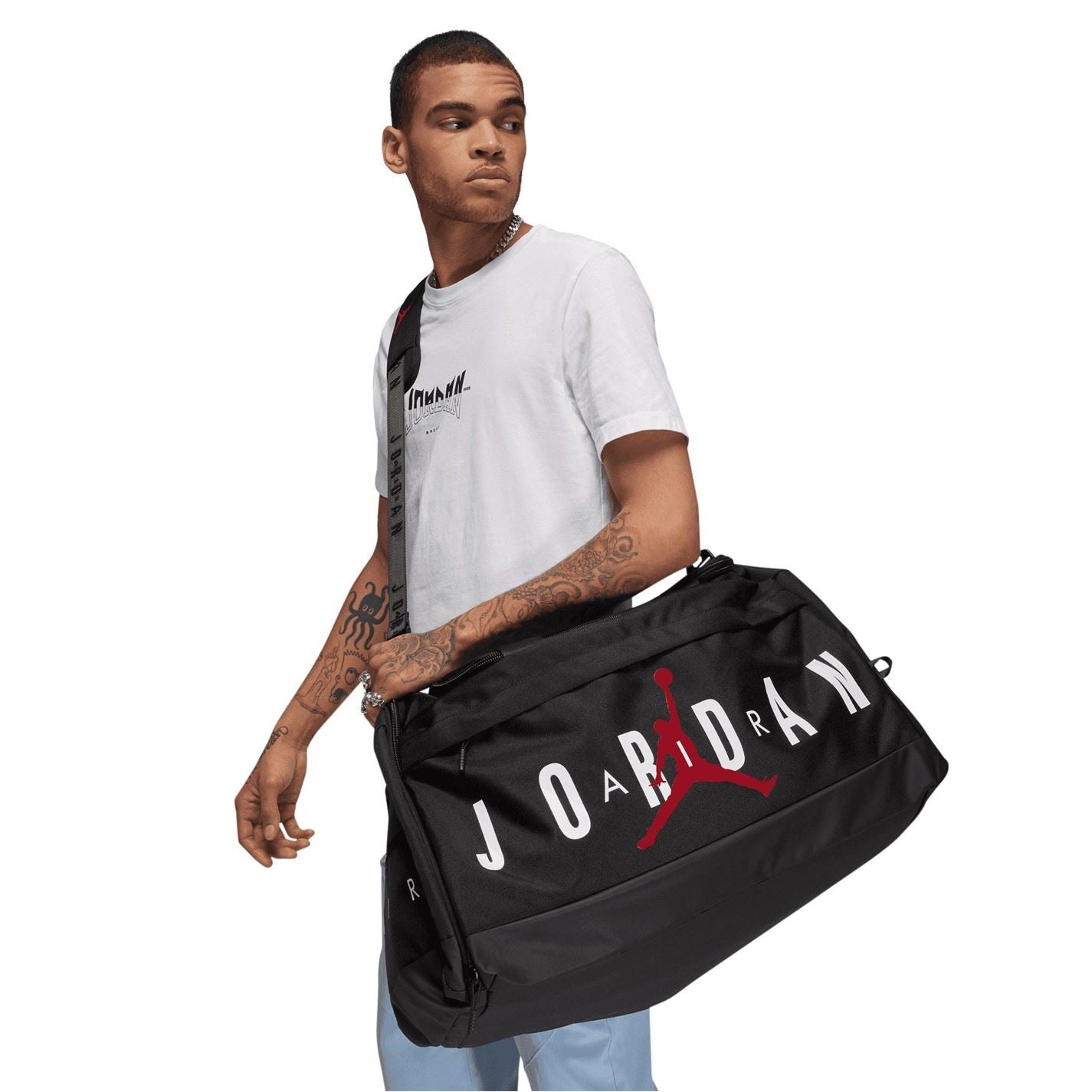 Air Jordan Graphic Print Duffle Bag with Logo
