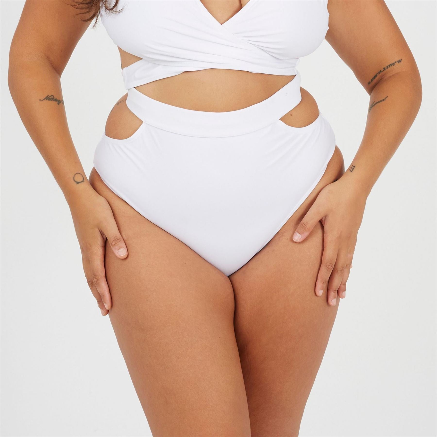 Brave Soul Womens Plus Size High Waisted Bikini Bottoms