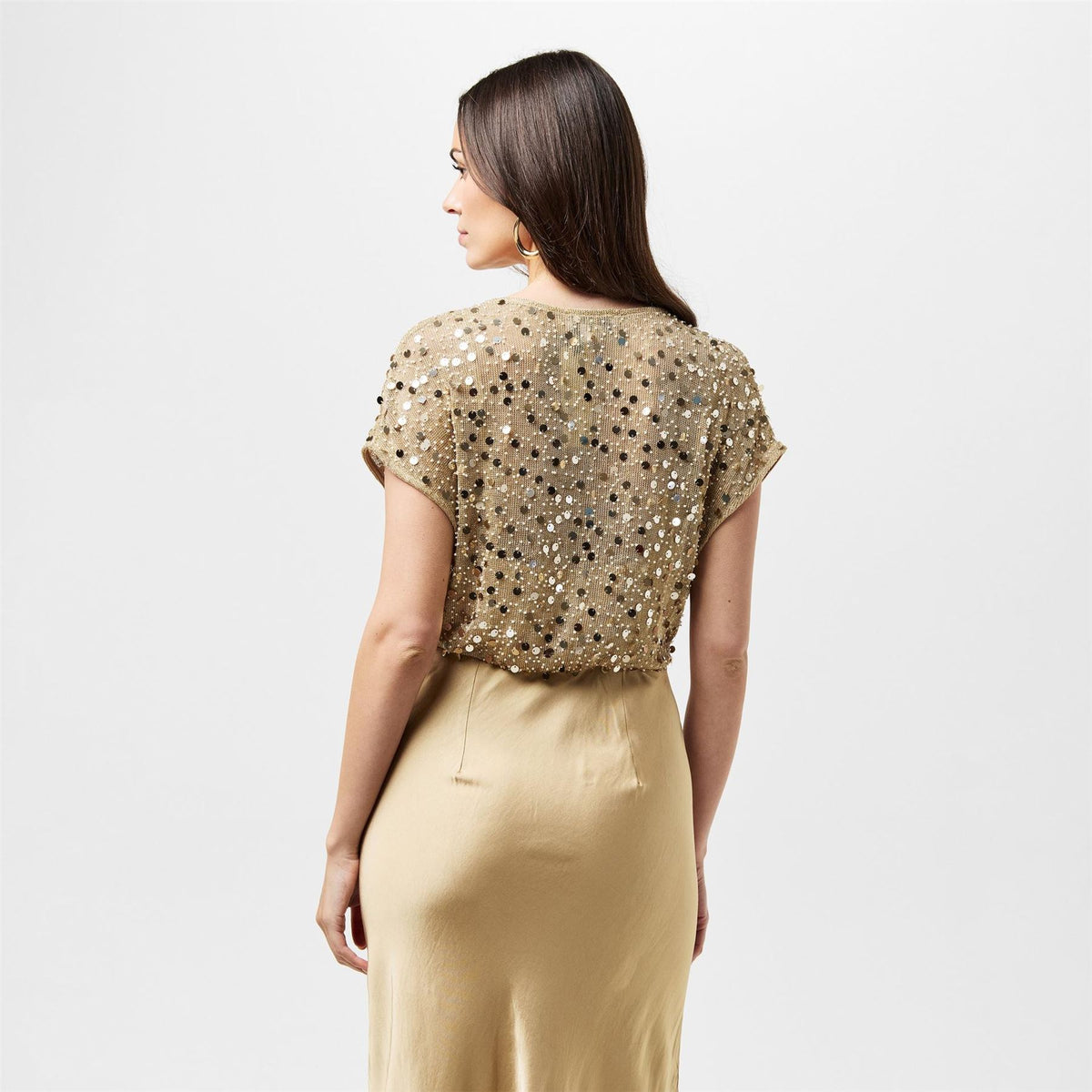 Never Fully Dressed Sequin Elodie V-Neck Maxi Gown Dress