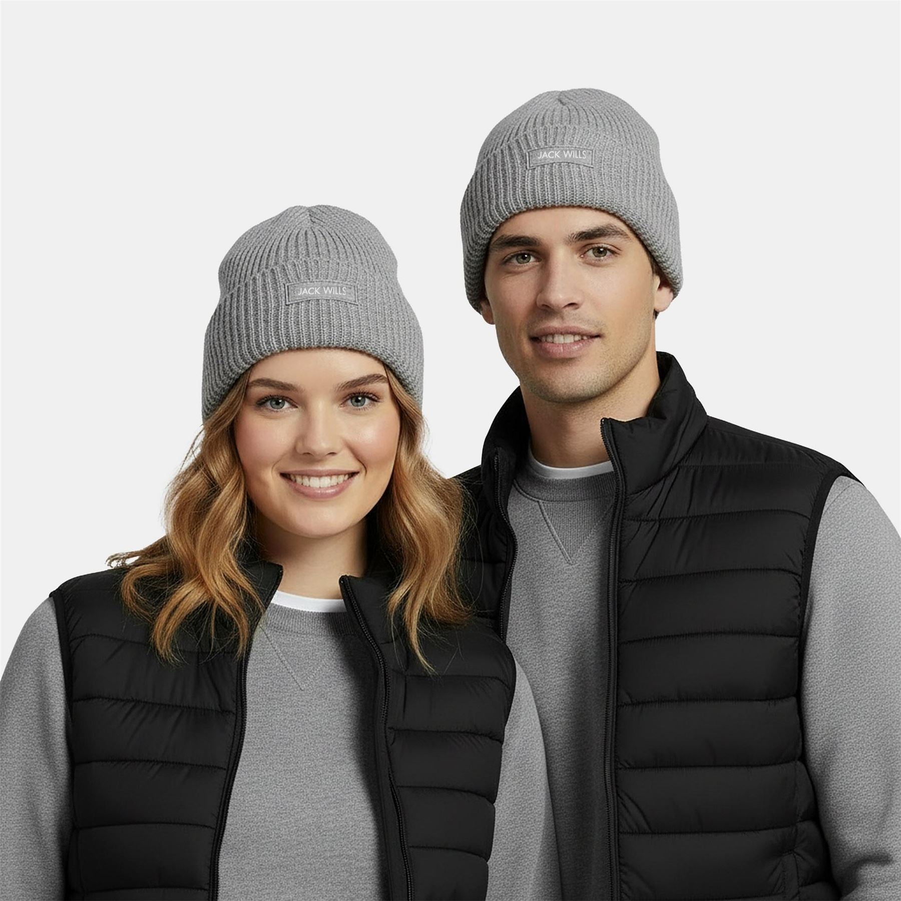 Jack Wills Rib Knitted Logo Adjustable Cuff Beanie