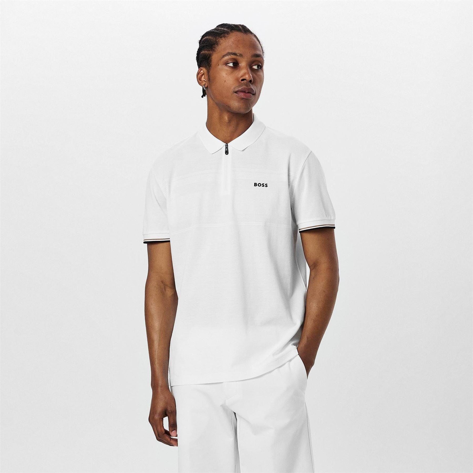 Boss Philix Pima Green Cotton Short Sleeve Polo Shirt