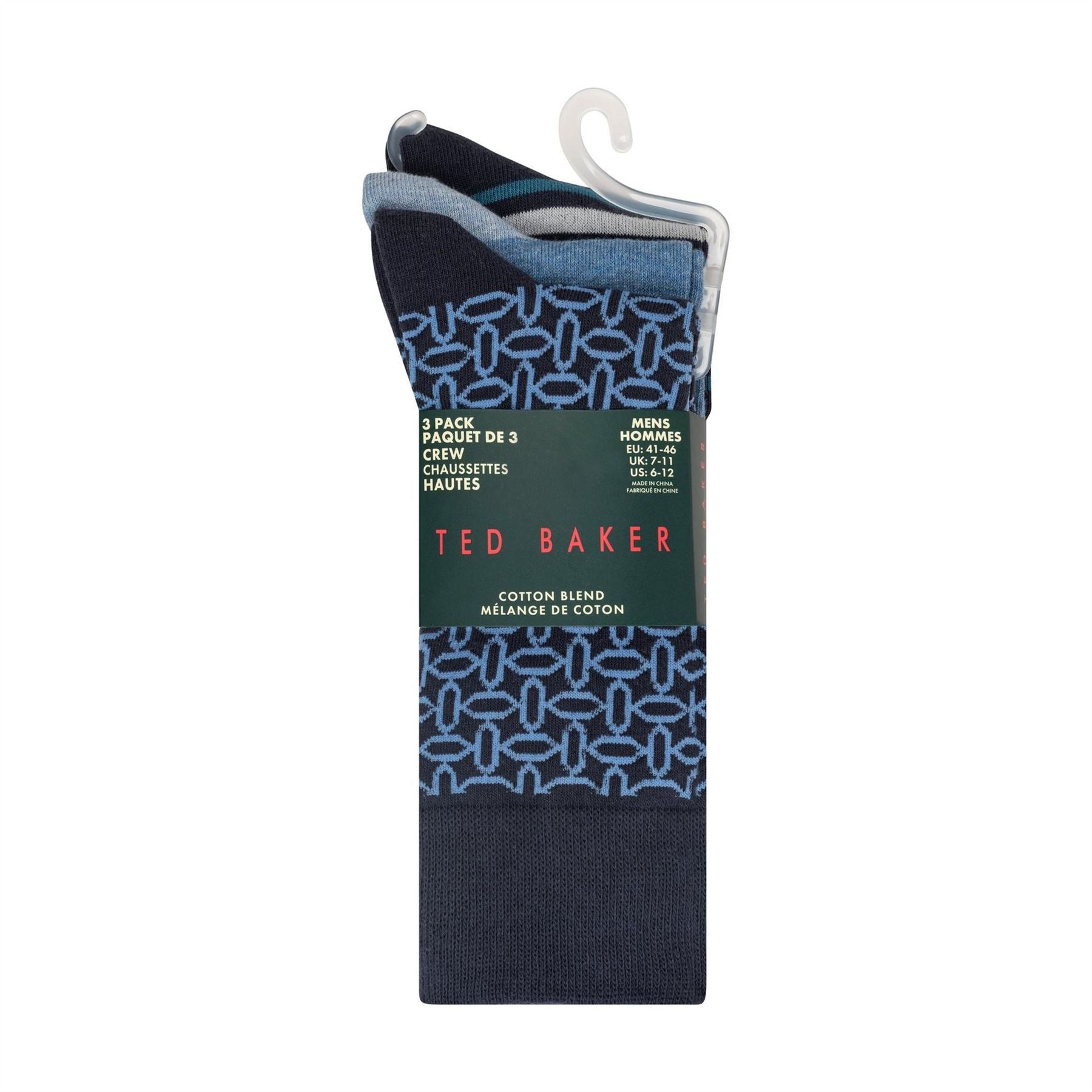Ted Baker 3 Pack Formal Crew Long Socks