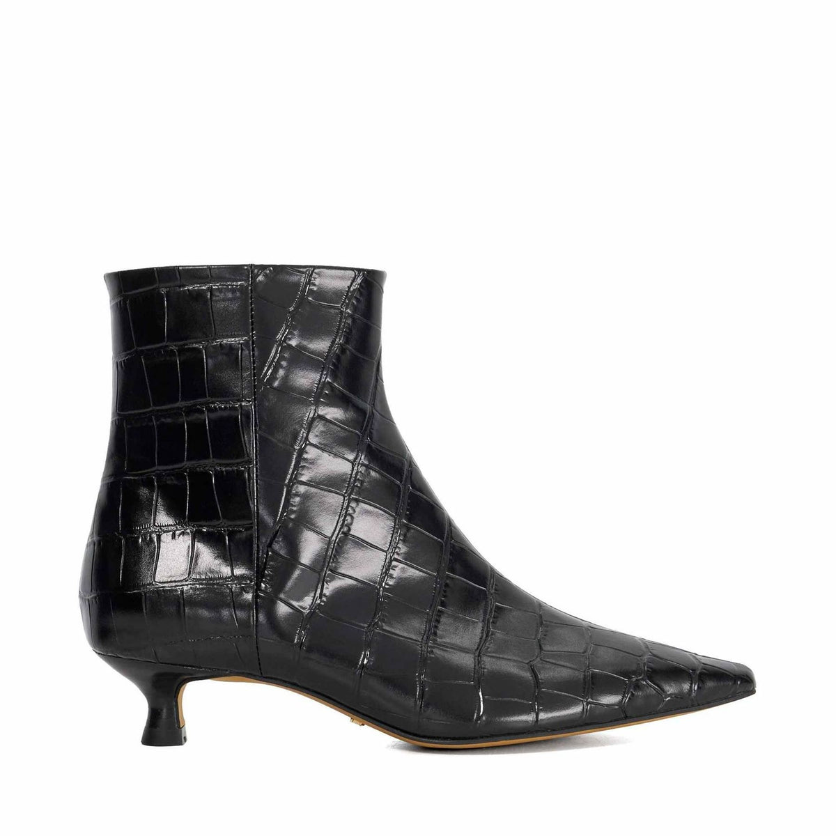Dune London Odore Snake Skin Textured Ankle Boots