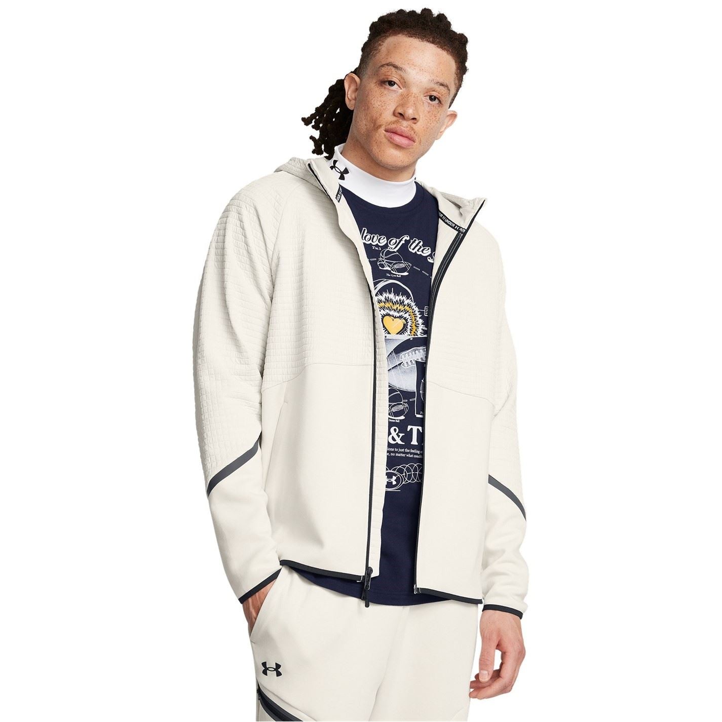 Under Armour Unstoppable Hooded Full Zipper Textured Zipped Pocket Jacket