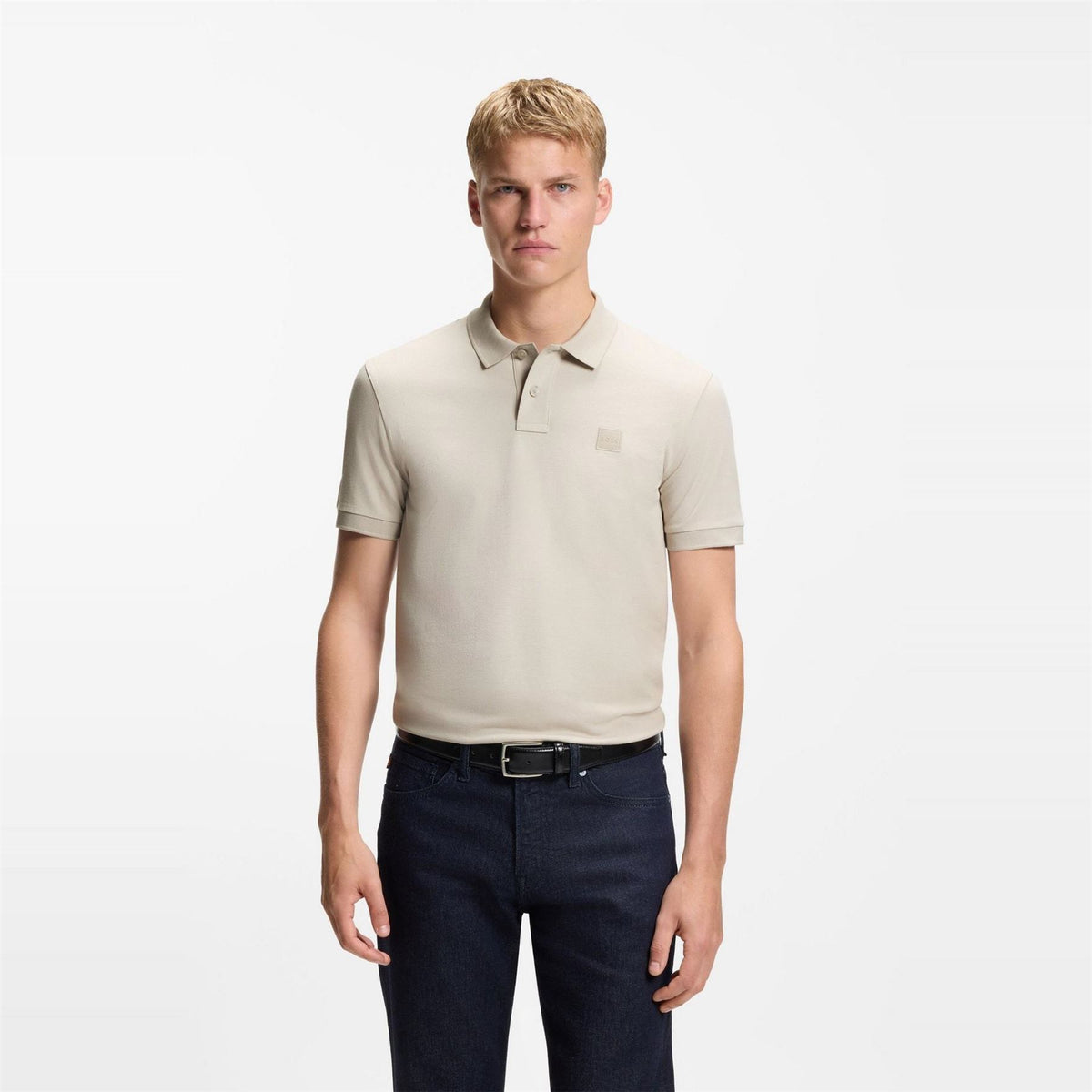 Boss Collared Neck Button Placket Polo Shirt