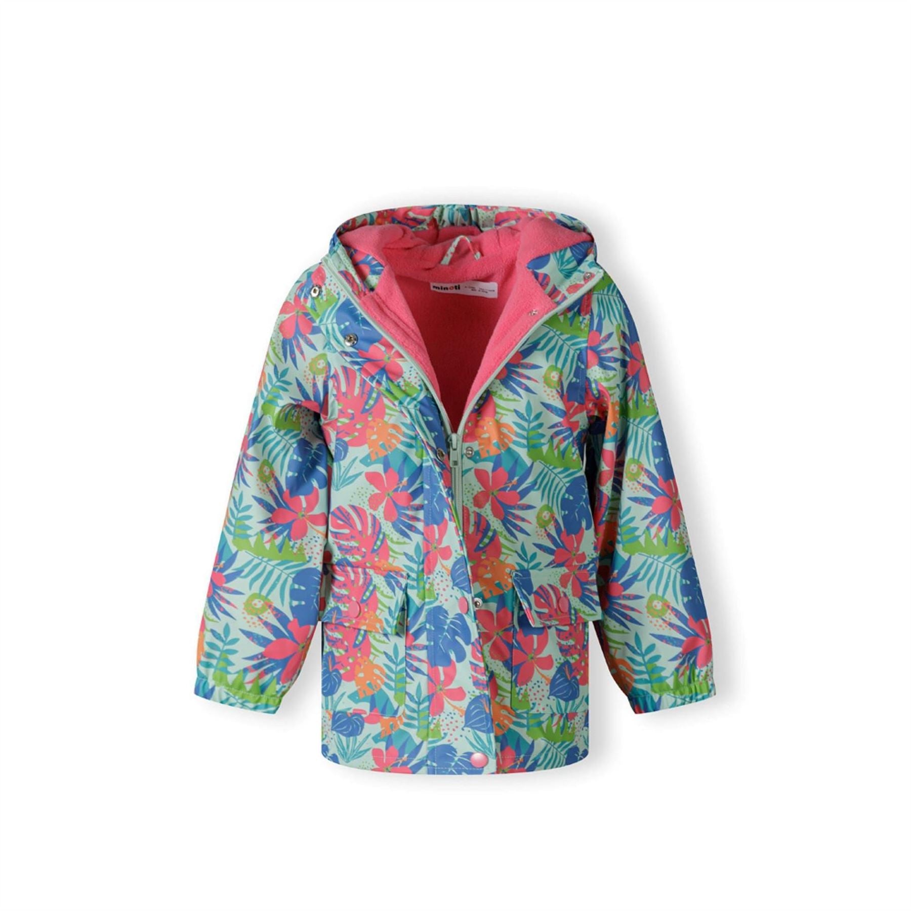 Minoti Girls Rain Jacket Printed Mint