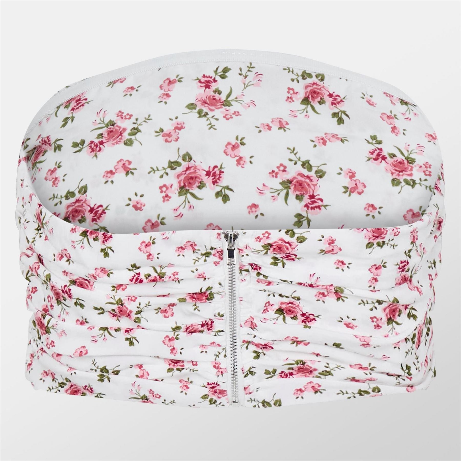 Missy Empire Floral Printed Ruched Bandeau Top