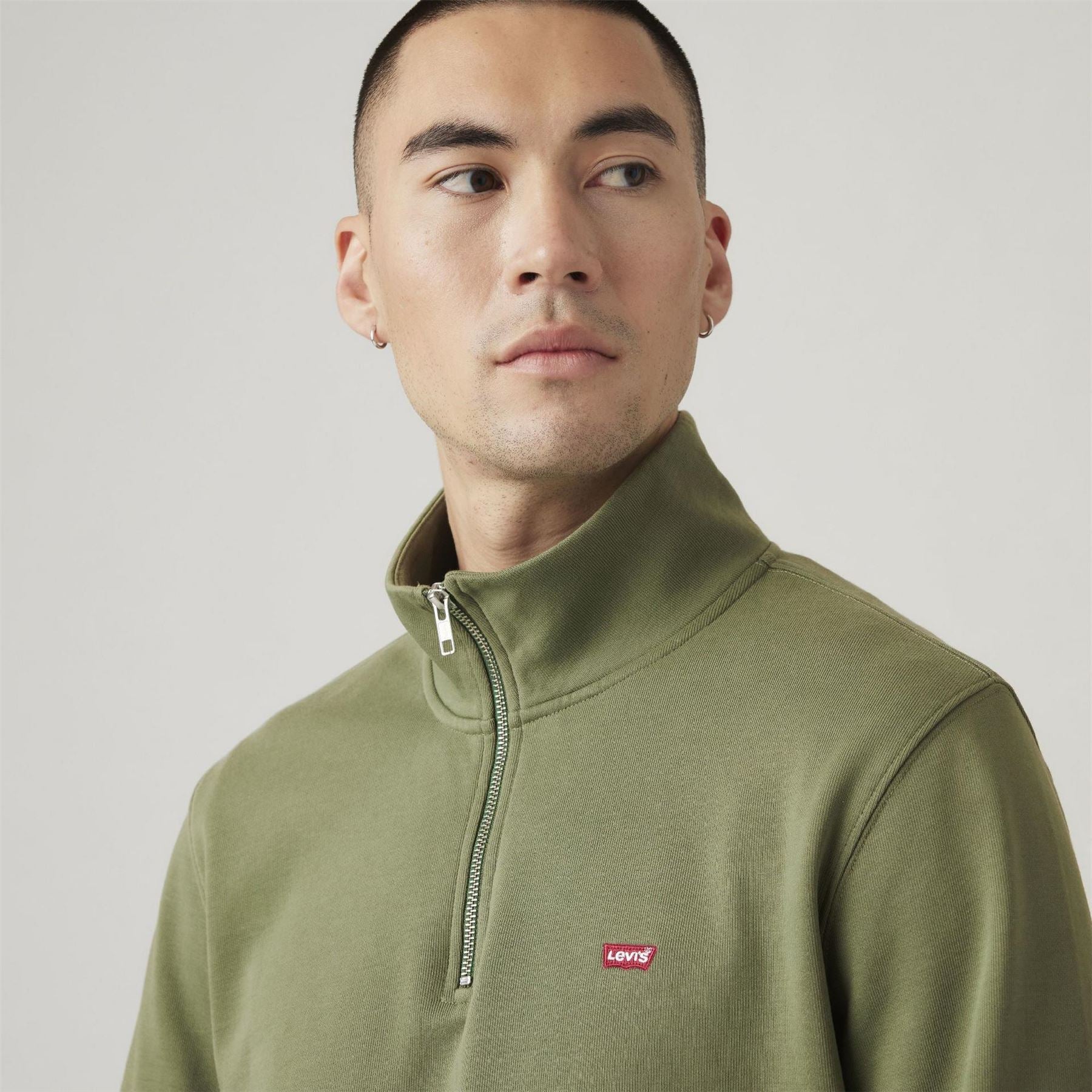 Levis Original Hm Quarter Zip Moss Olive