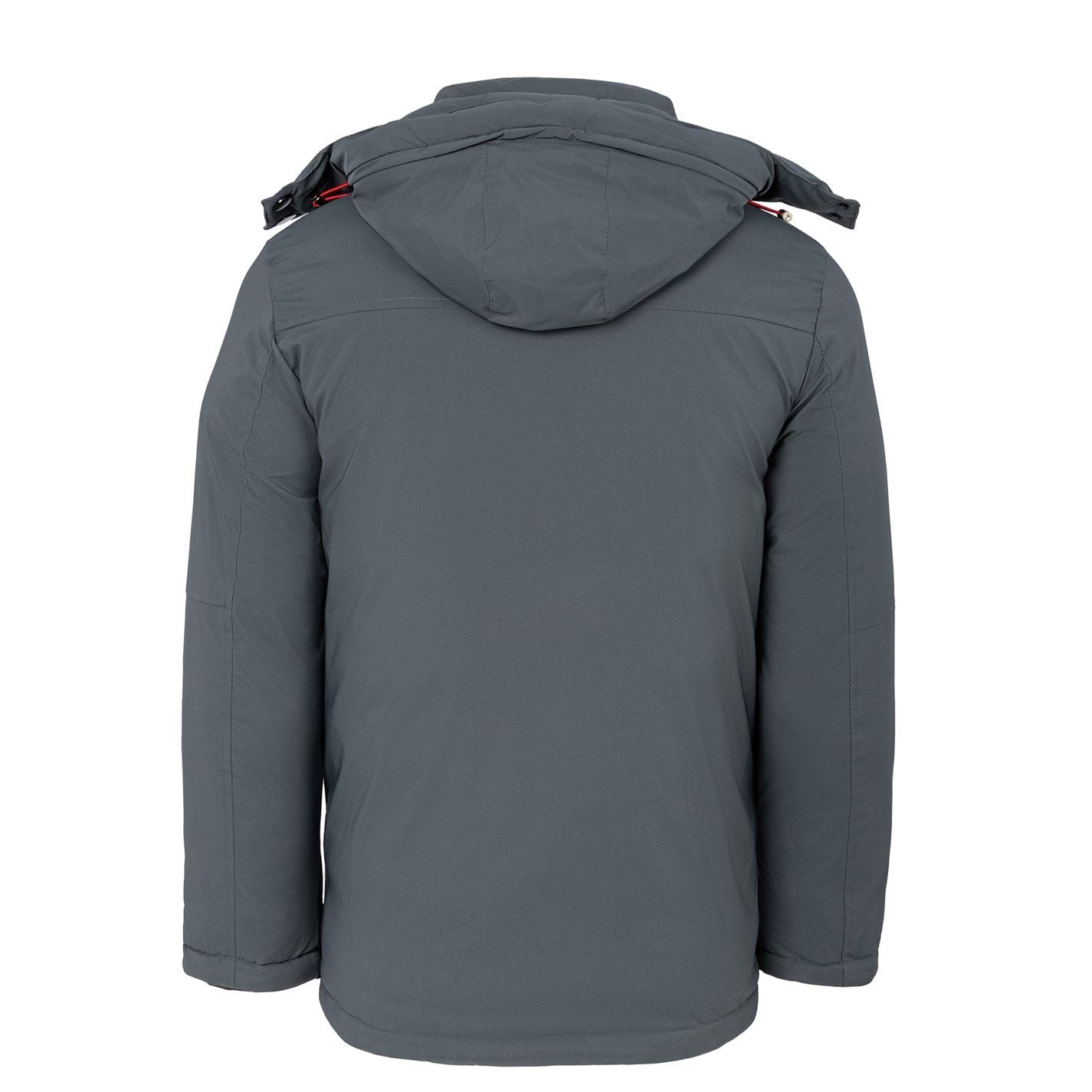 Lee Cooper Solid Patterned Hooded Snap Button Ribbed Cuff Puffer Jacket