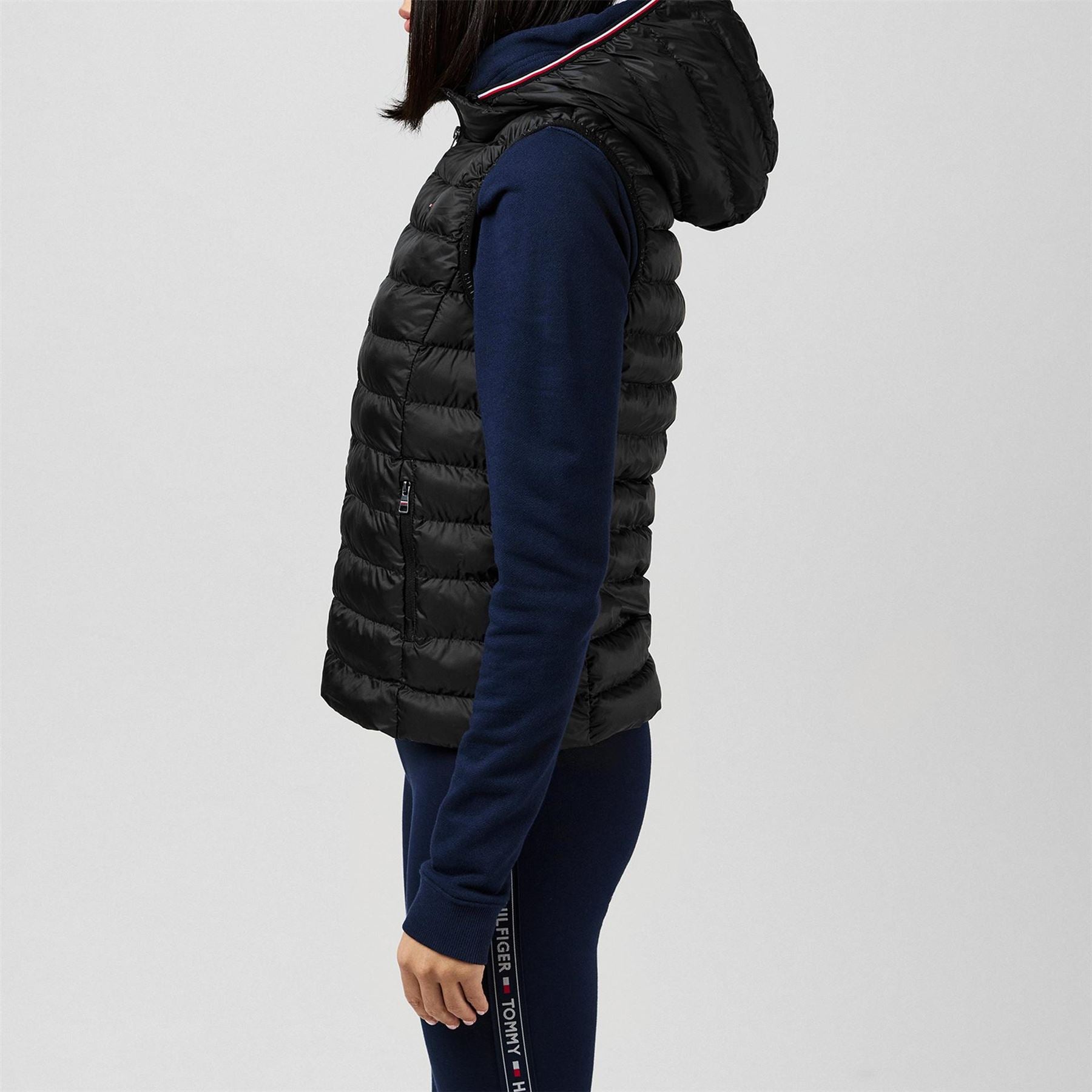 Tommy Hilfiger Heritage Low Down Duck Down Detachable Hood Sleeveless Short Puffer Jacket
