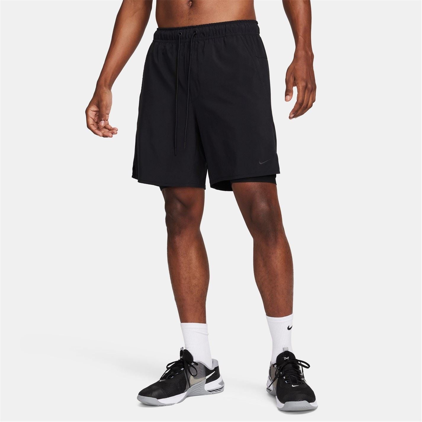 Nike Mens Dri Fit Unlimited 7 2 In 1 Woven Fitness Shorts