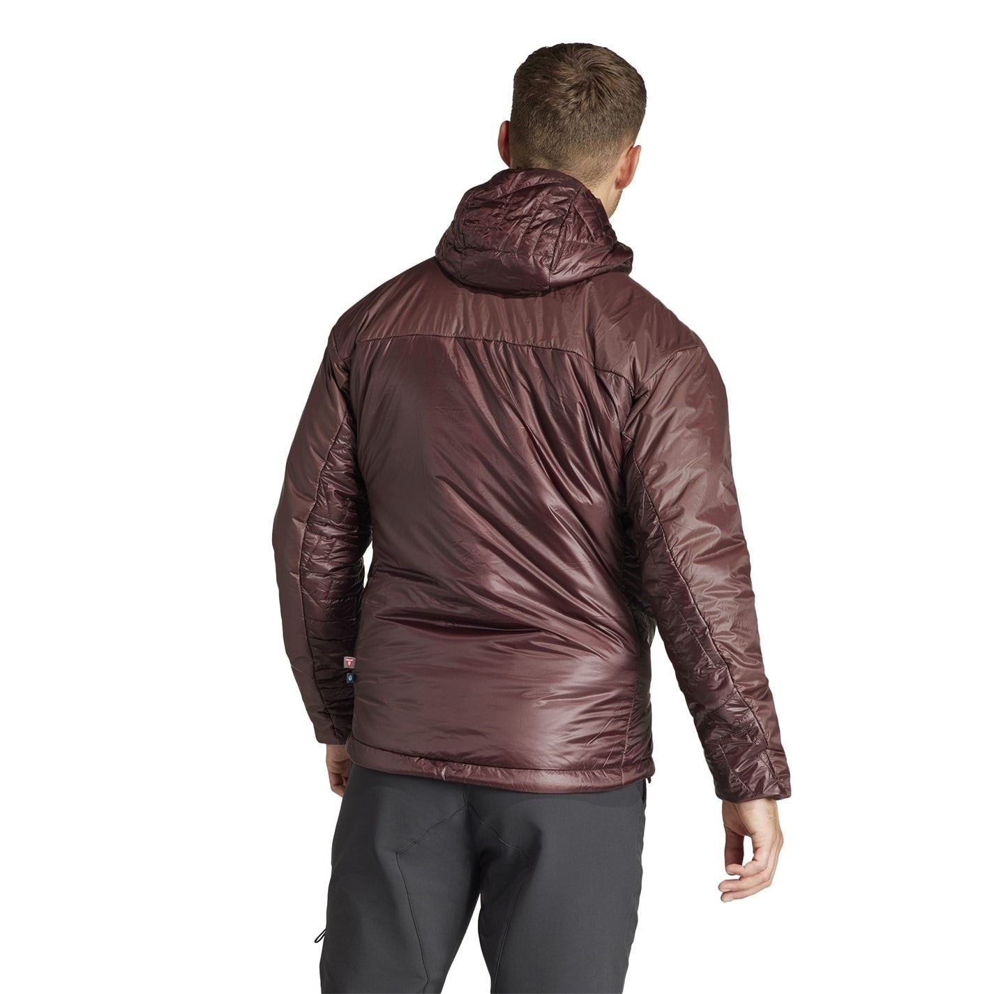 adidas Solid Patterned Hooded Puffer Jacket