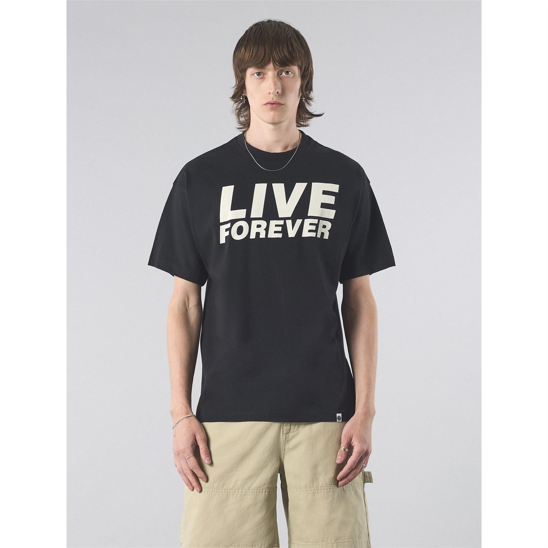 Pretty Green Porsche Live Forever Tour Lettering Graphic Crew Neck Short Sleeve T-Shirt