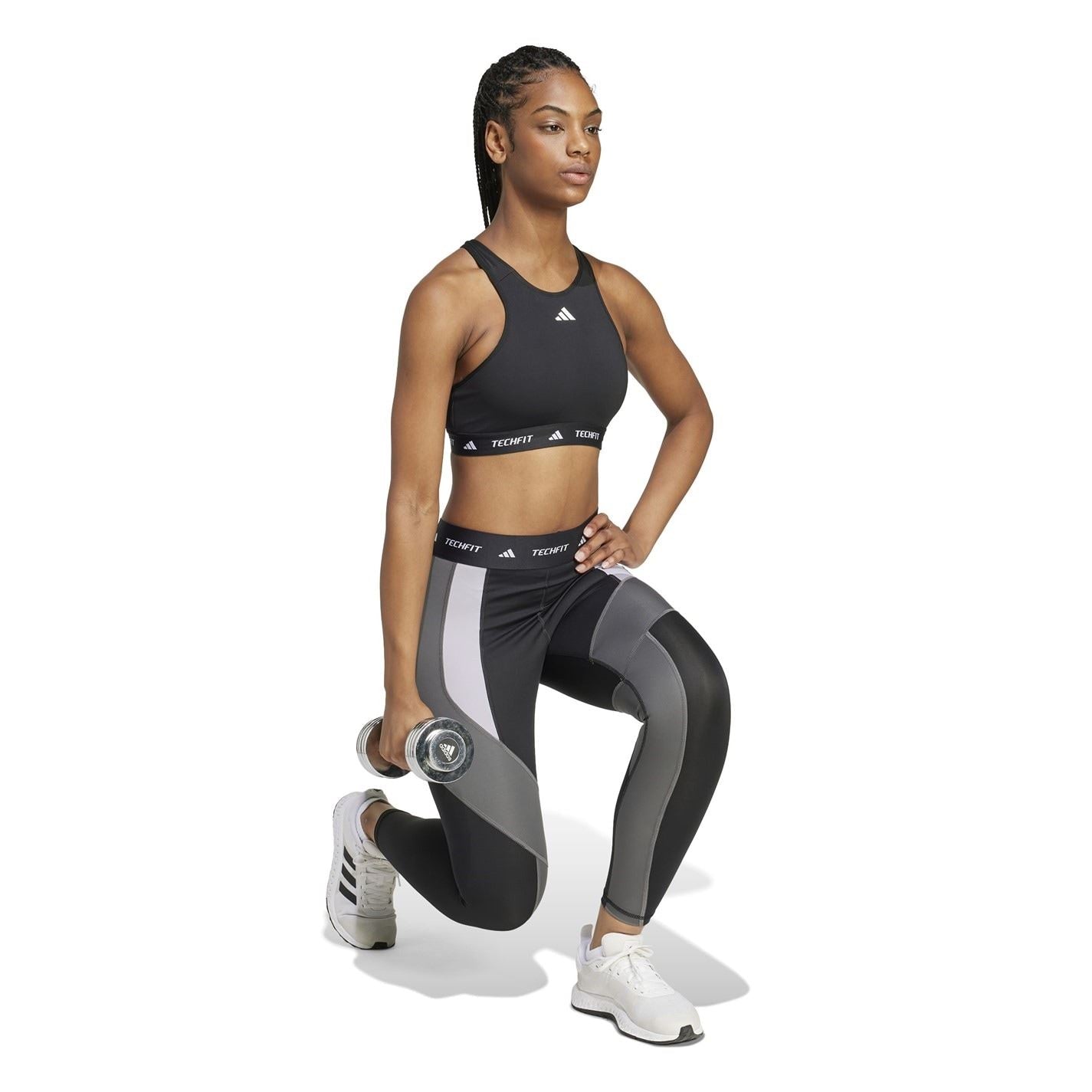 adidas Womens Techfit 7 8 Colourblock Leggings