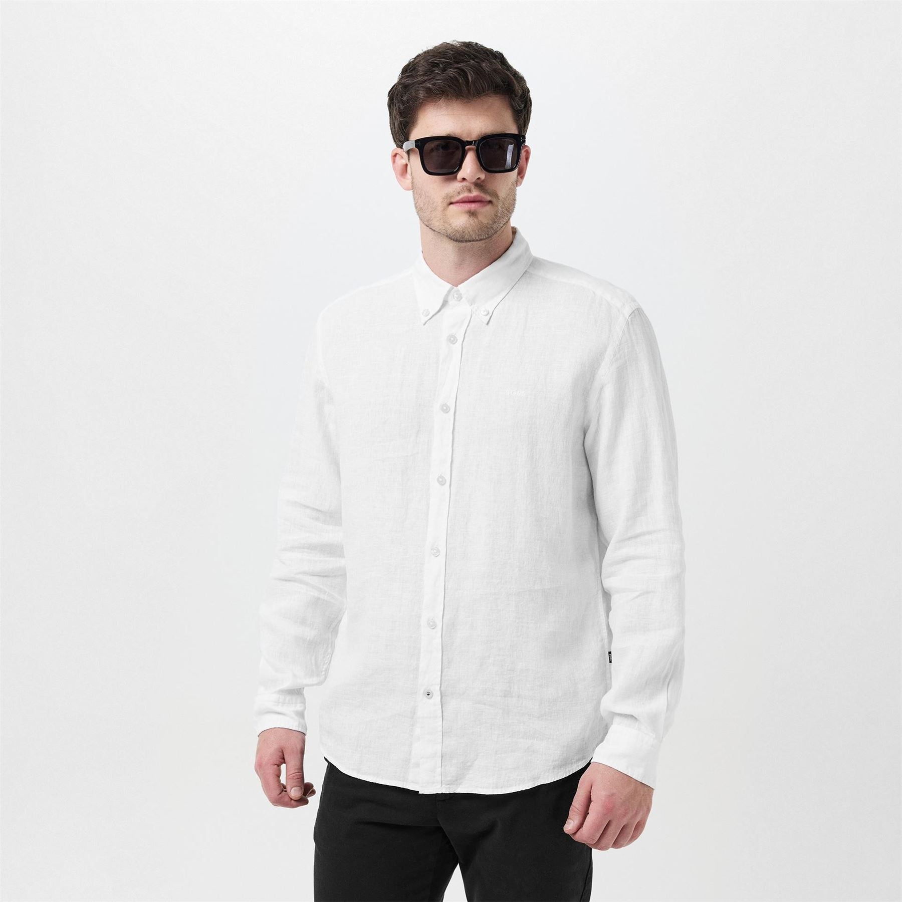 Boss Liam Regular Fit Cuff Sleeve Point Collar Shirt