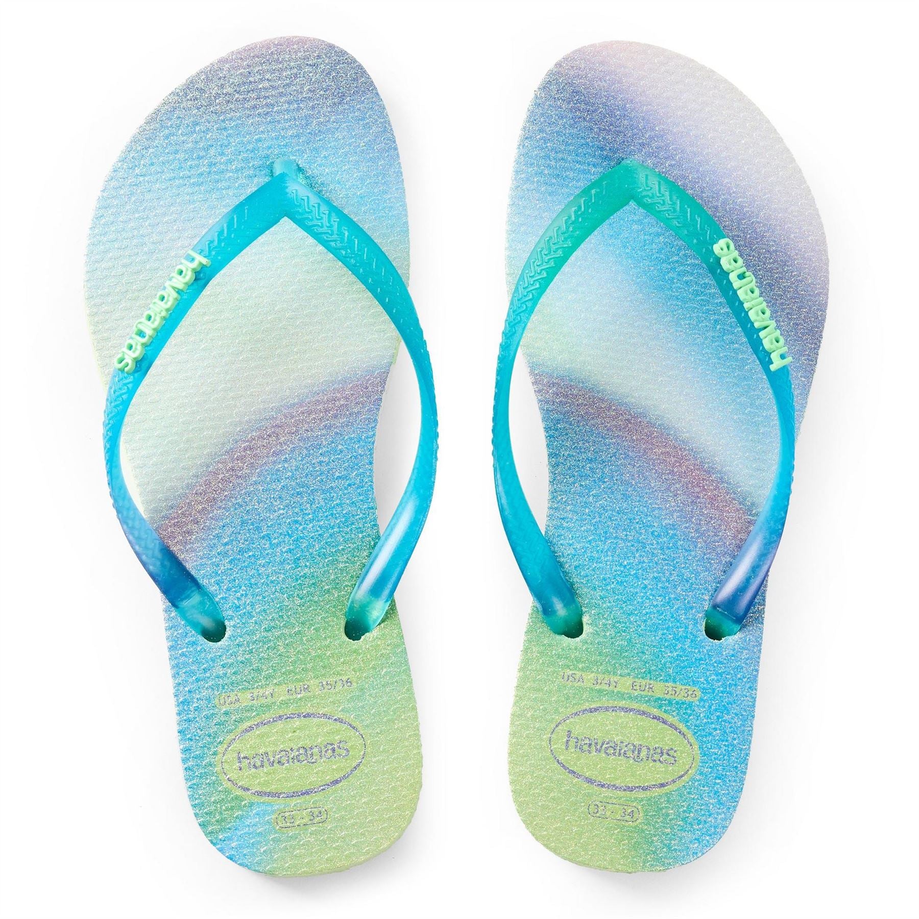 Havaianas Kids Slim Metallic Rainbow Flip Flops