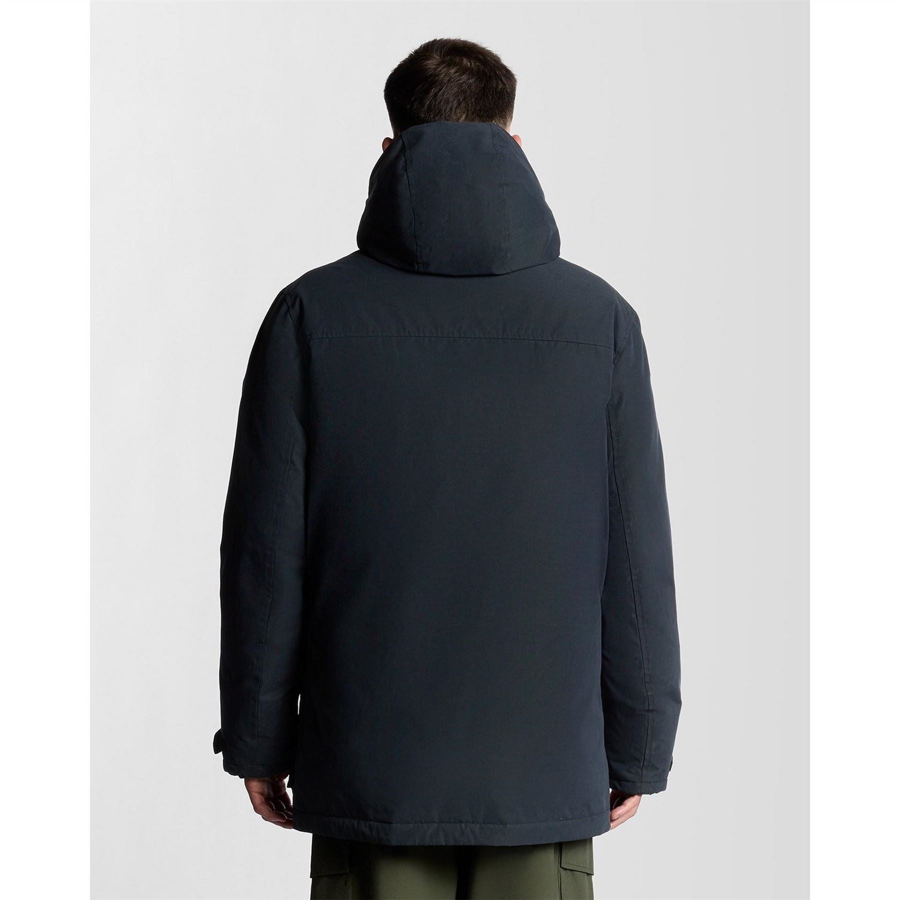 Lyle and Scott Membrane Hooded Solid Patterned Parka Coat