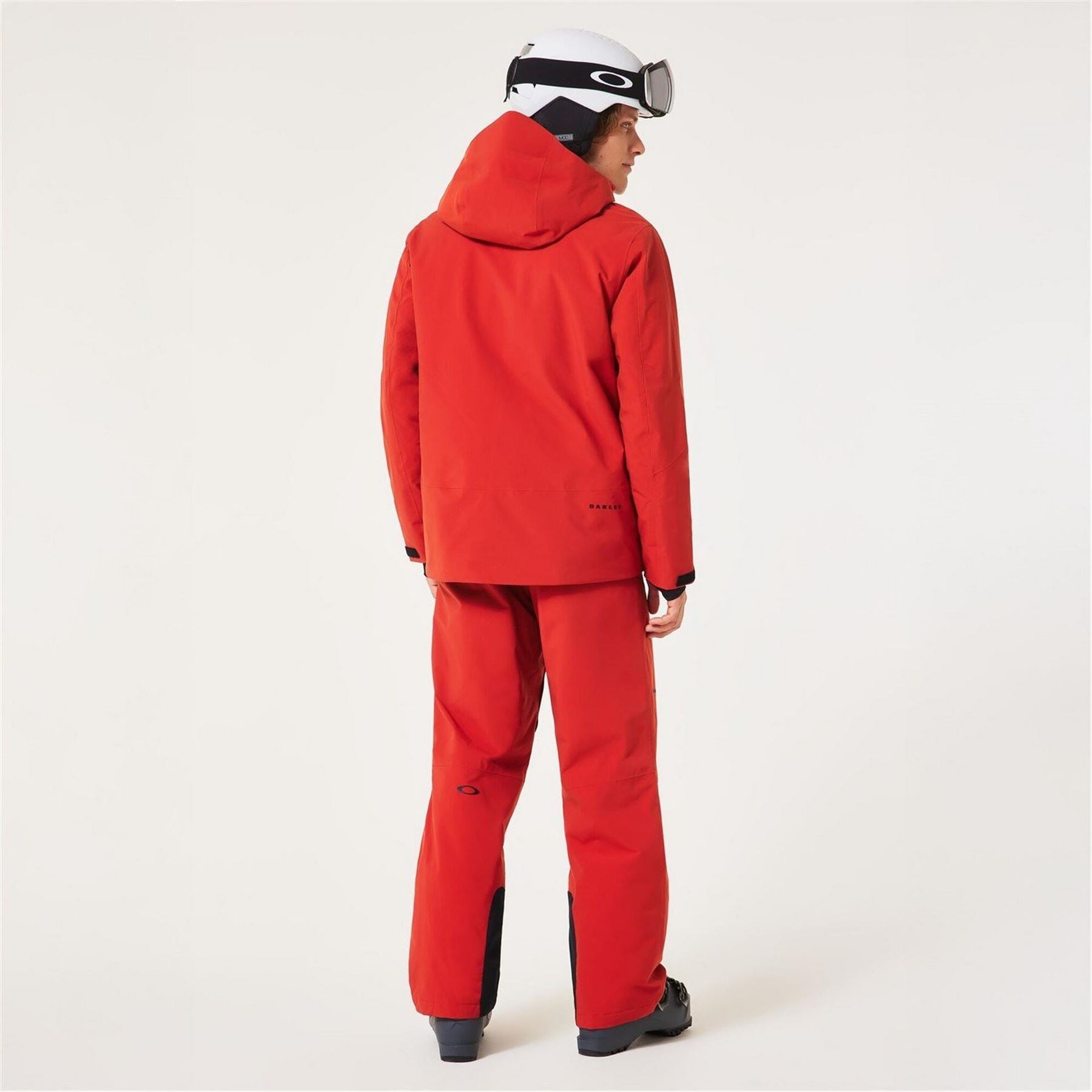 Oakley Solid Patterned Hooded Fitted Cuff Ski Jacket with Zipped Pocket