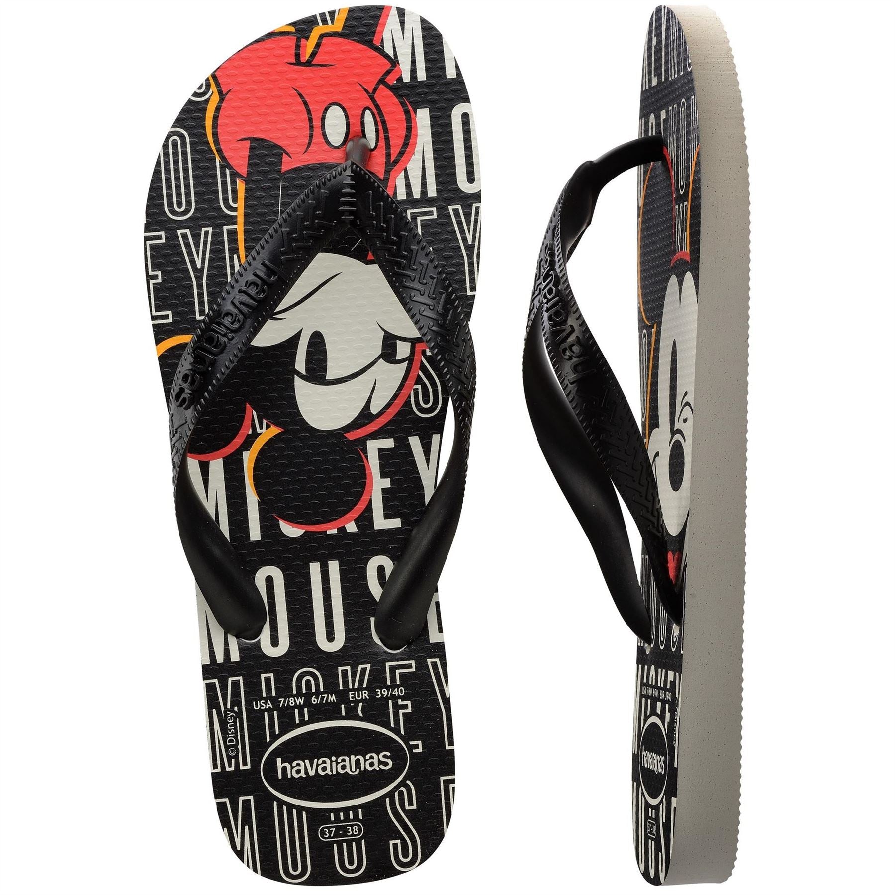 Havaianas Mens Hav. Top Disney Ruby Red Black 45 4 Flip Flops