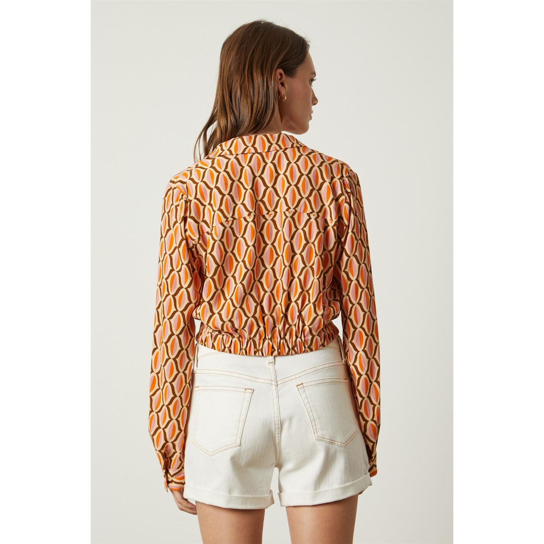 Velvet by Graham and Spencer Geo Regular Fit Geographic Print Long Sleeve Cuff Sleeve Shirt