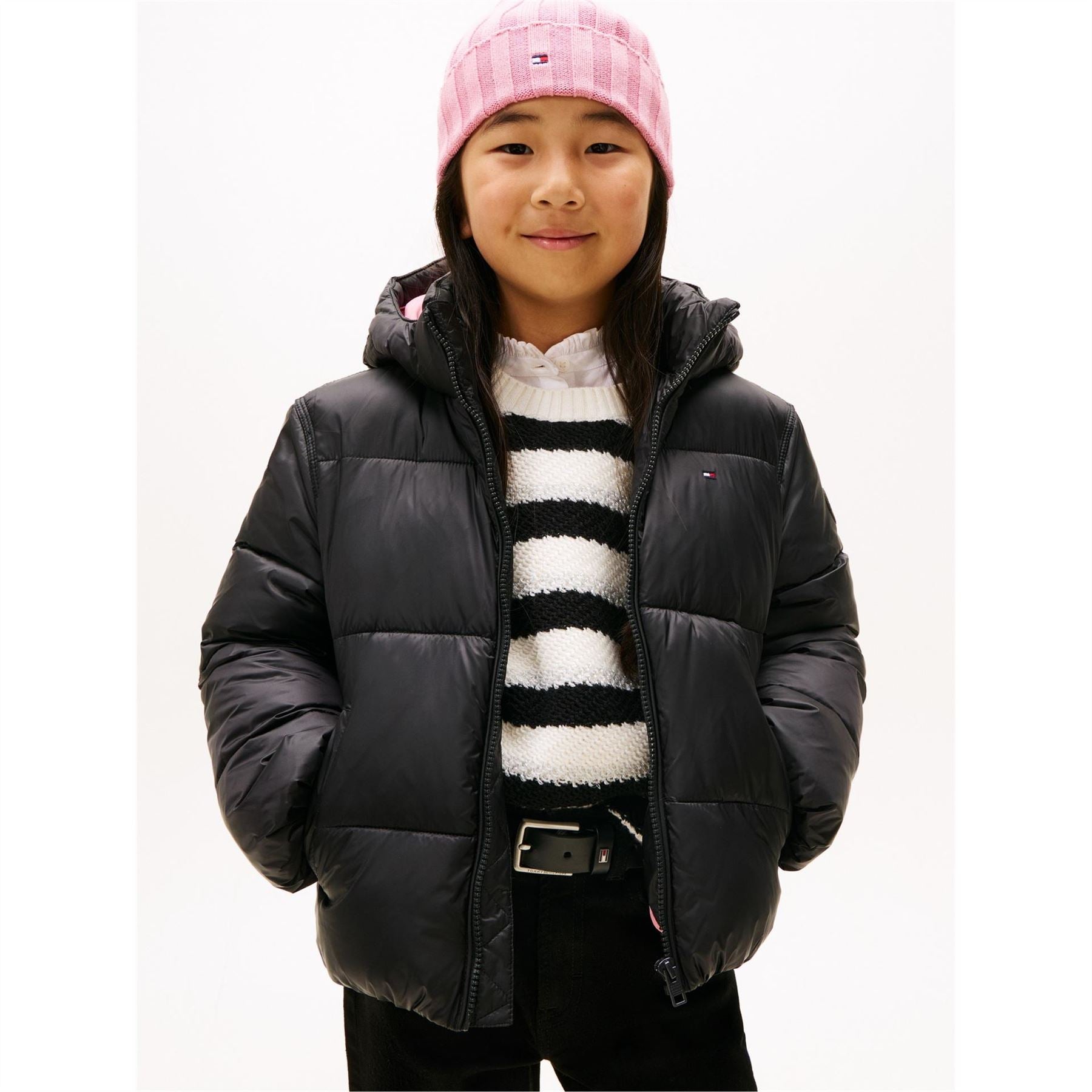 Tommy Hilfiger Shiny Water Resistant Insulated Short Puffer Jacket