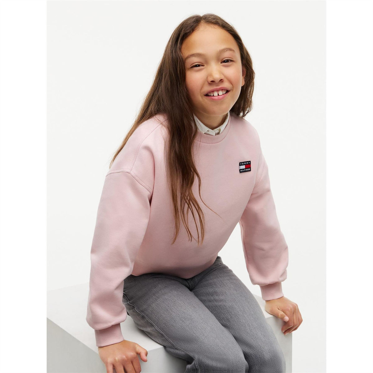 Tommy Hilfiger Flag Cotton Crew Neck Sweatshirt