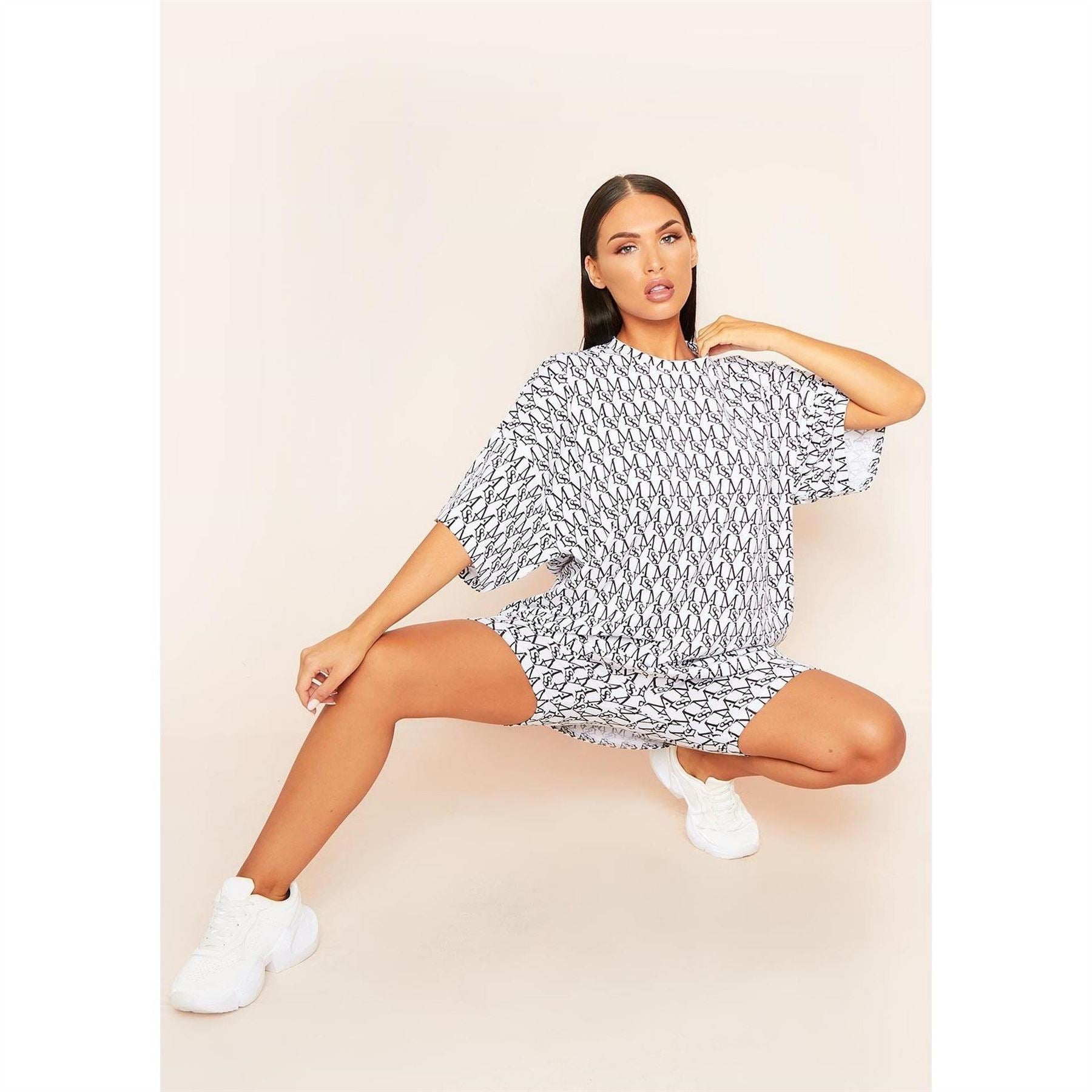 Missy Empire Print Branded Oversized T-Shirt
