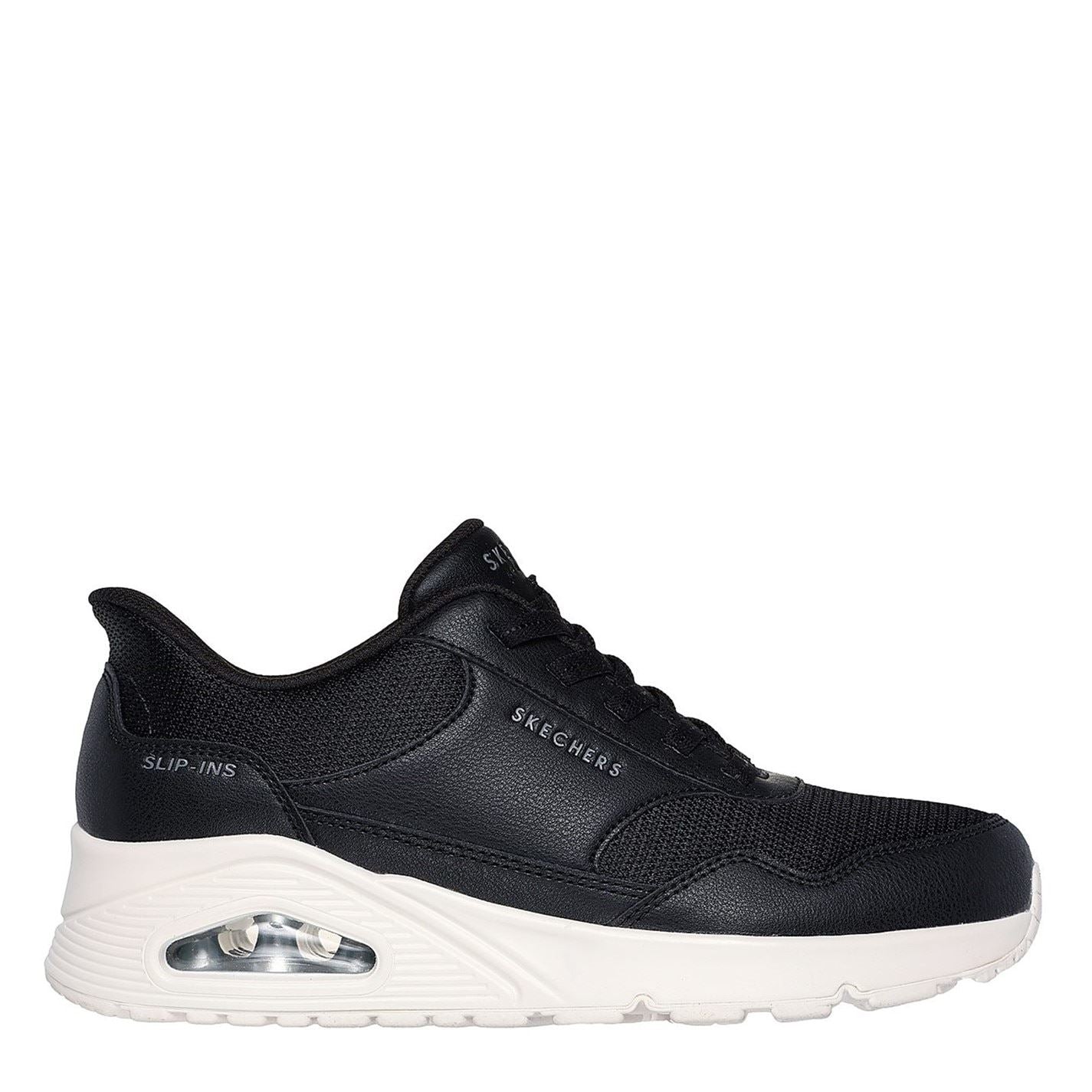 Skechers Womens Duraleather  And  Mesh Slip Ins Fashion Low Top Trainers