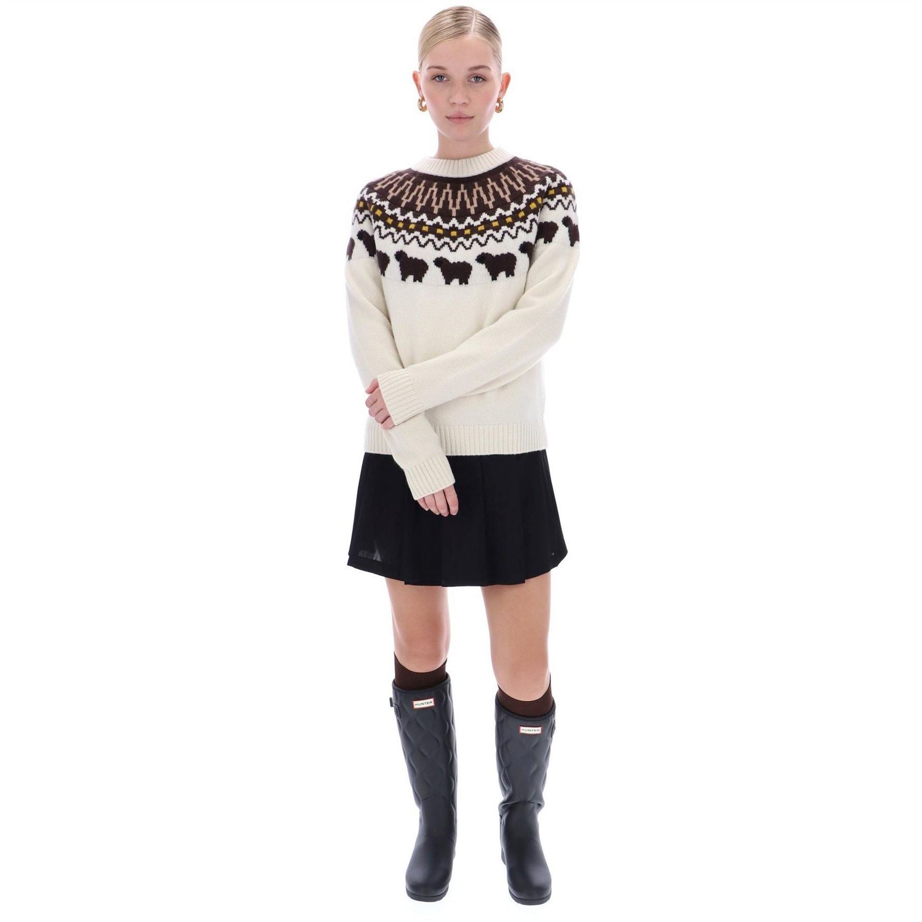 Hunter Fairisle Crew Neck Long Sleeve Sweater