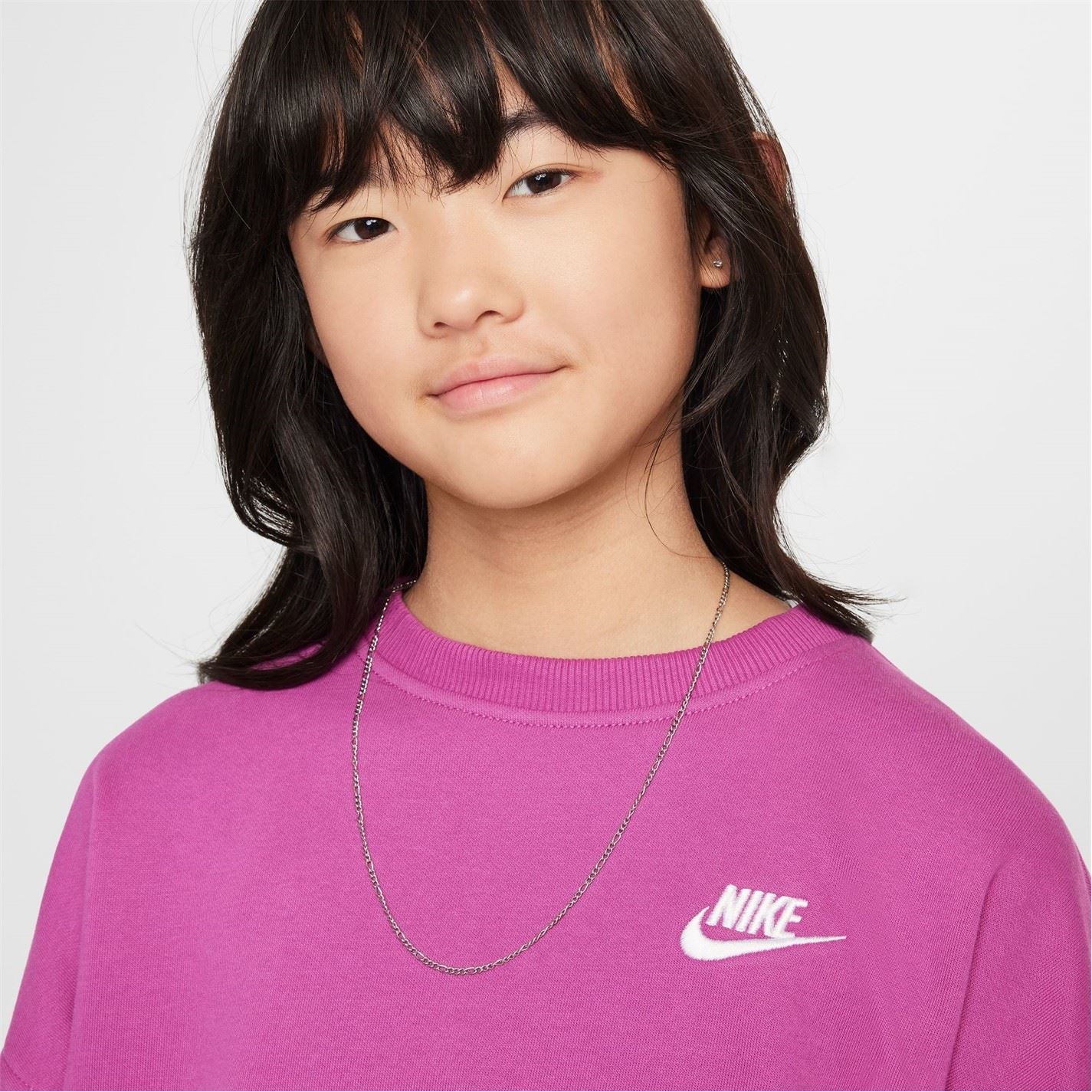 Nike Club Fleece Big Kids (girls) Boxy Crewneck Sweatshirt