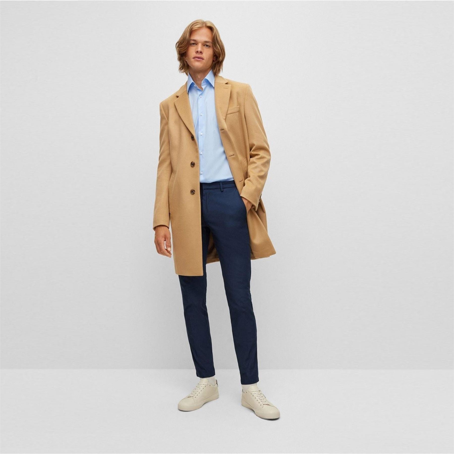 Boss Joe Collared Neck Point Collar Long Sleeve Shirt