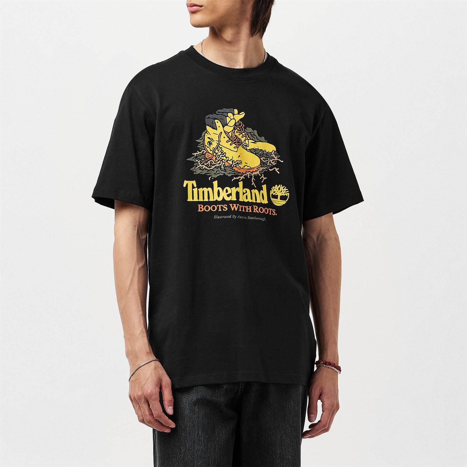 Timberland Regular Fit Vintage Boots with Roots Graphic Print T-Shirt