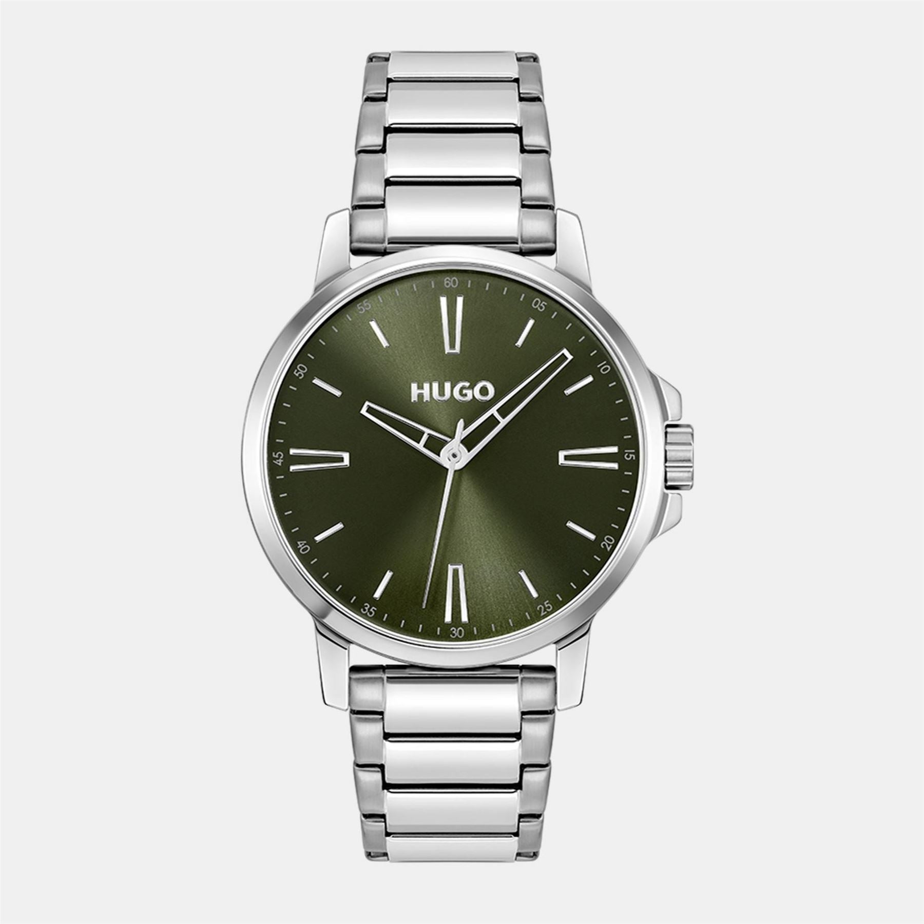 Hugo HUGO #SMOOTH Stainless Steel Bracelet Watch with Green Dial