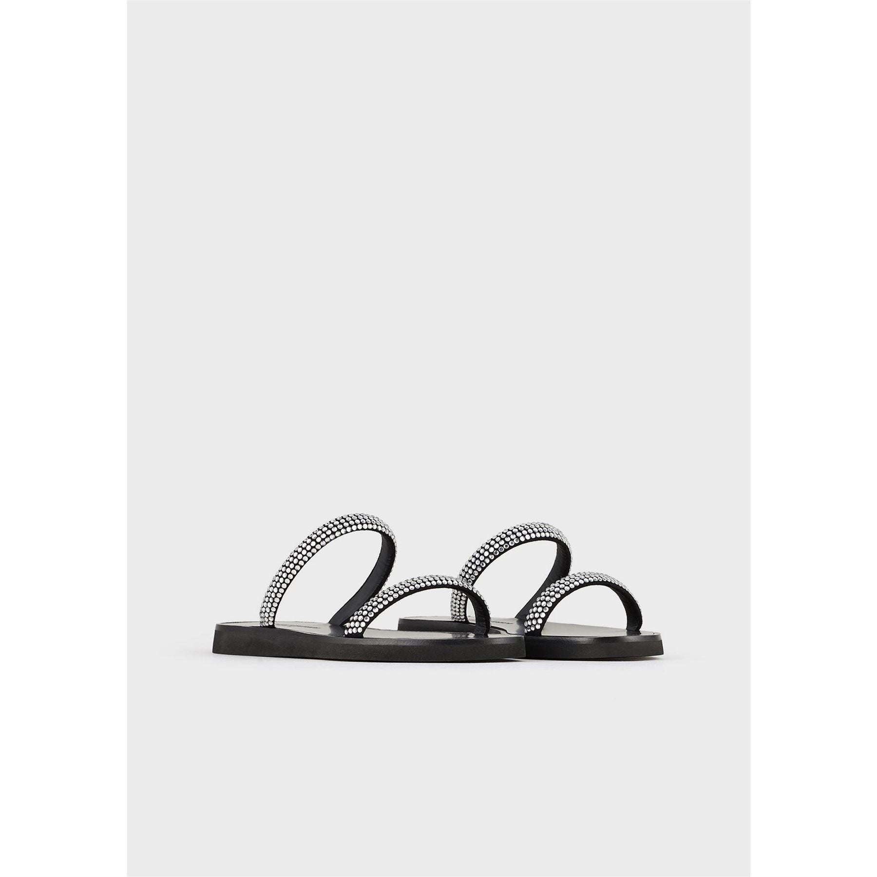 Emporio Armani 2 Strap Flat Sandals
