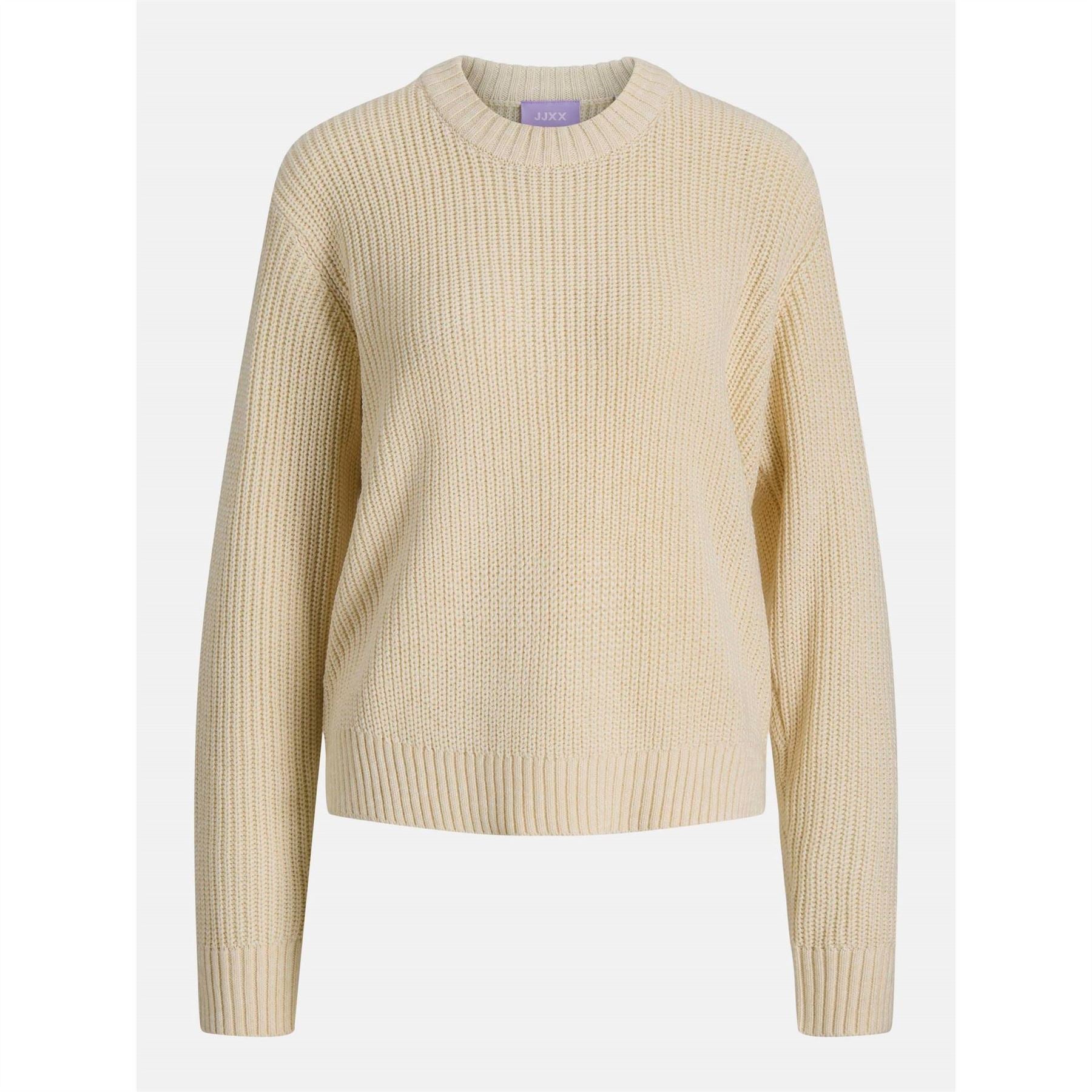 JJXX Crew Neck Ribbed Collar Raglan Sleeve Sweater