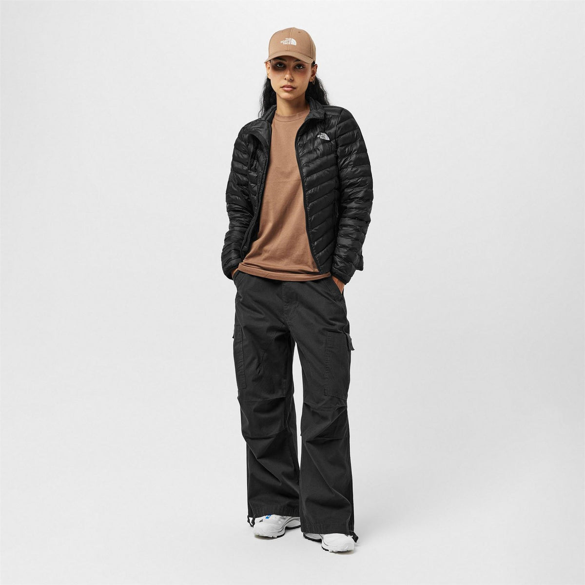 The North Face Womens Huila Solid Patterned Ribbed Cuff Puffer Jacket