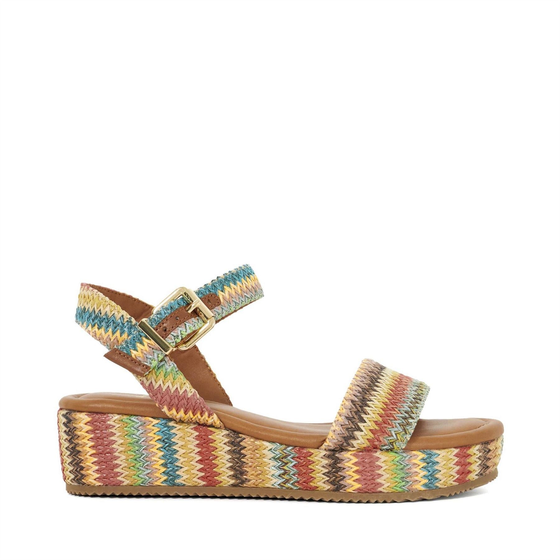 Dune London Chevron Open Toe Flatform Sandals