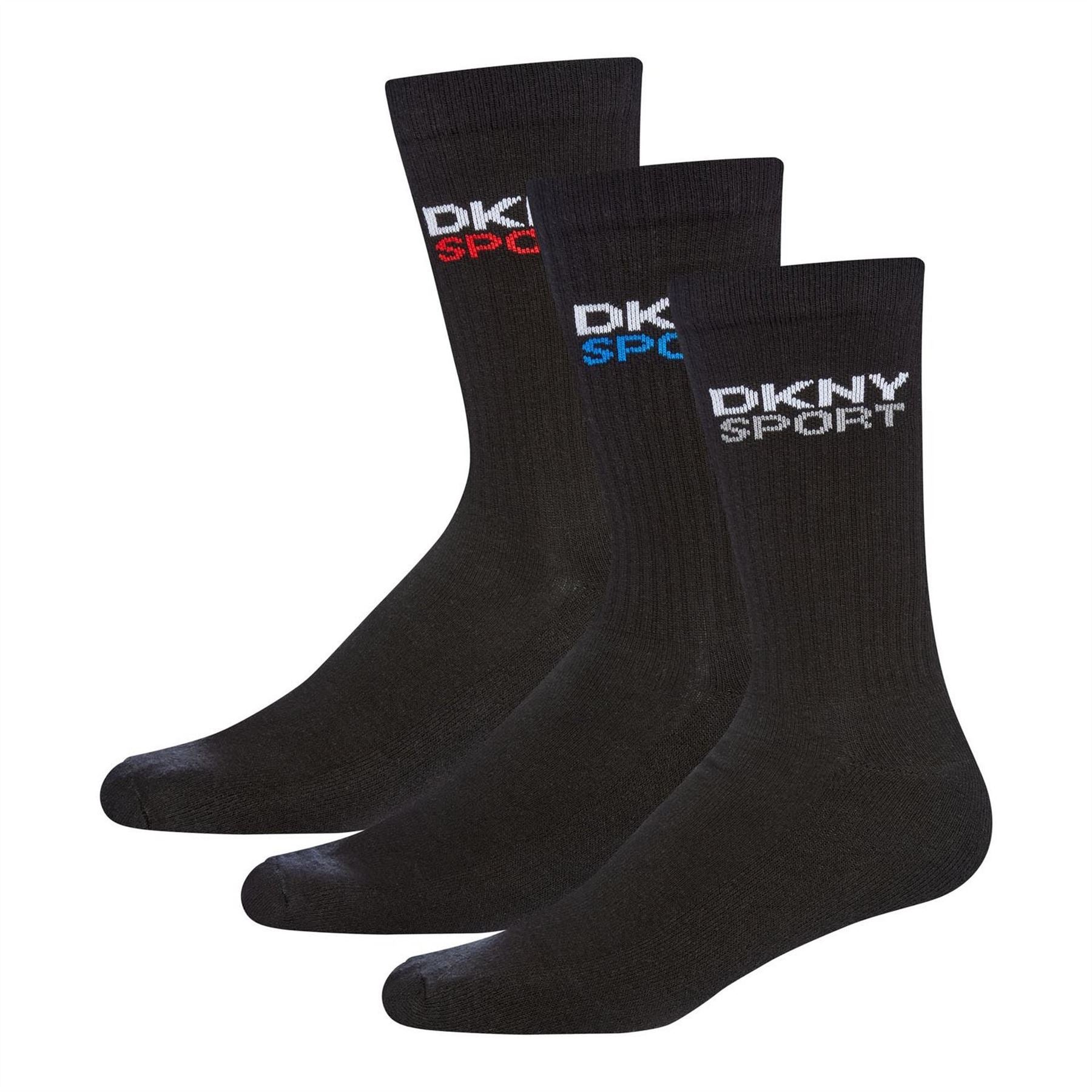 DKNY Mens 3 Pack Sport Socks Dogwood