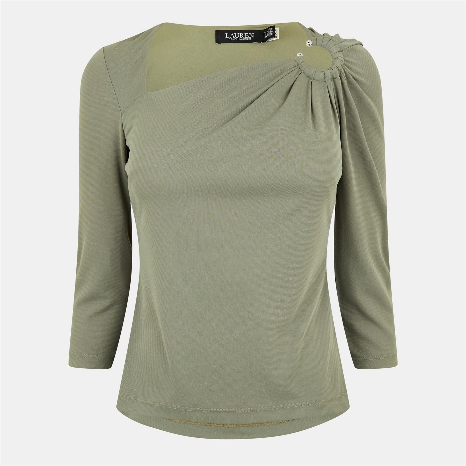 Lauren by Ralph Lauren Slim Fit Asymmetric Long Sleeve T-Shirt
