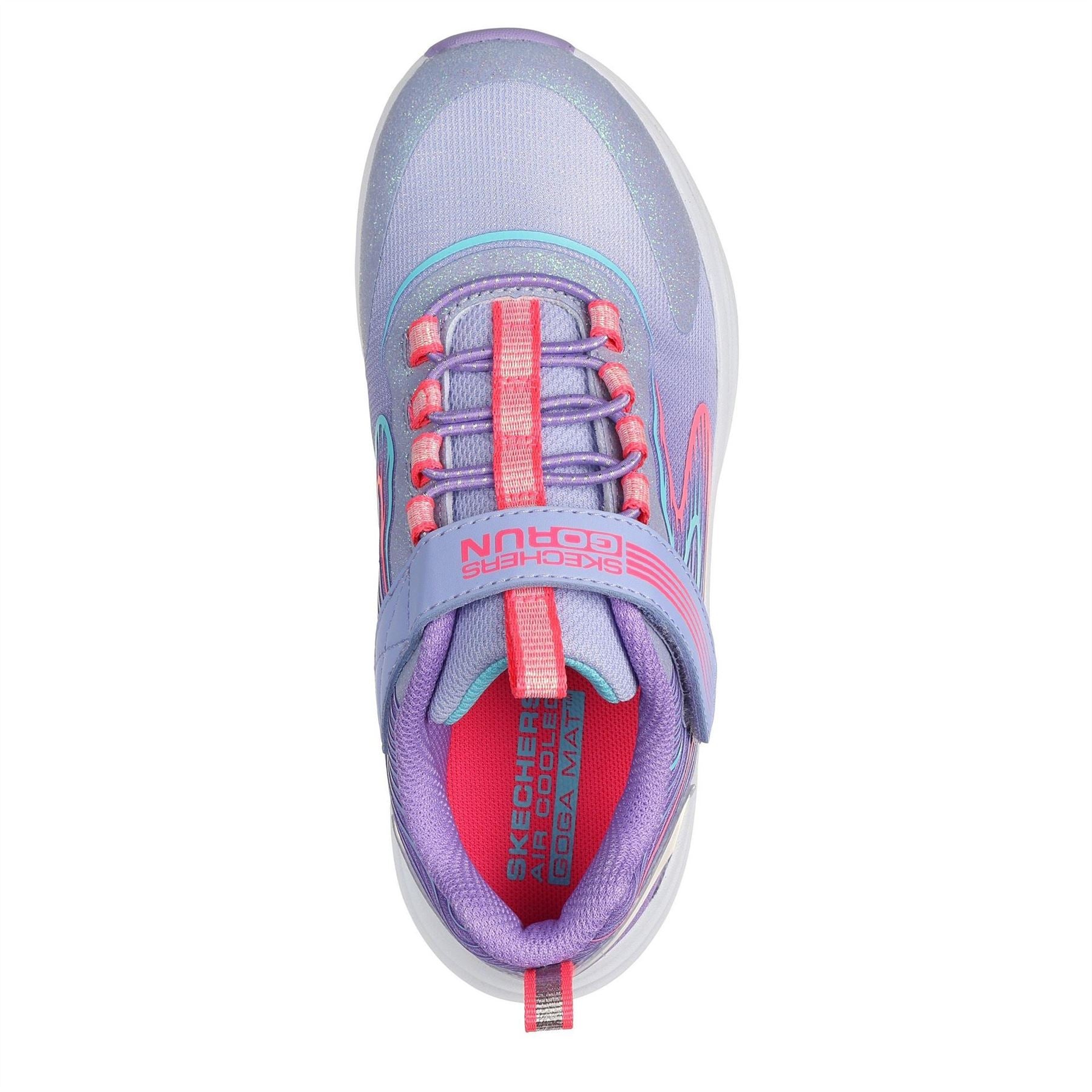 Skechers And Strap Glitter Mesh Sneak Slip On Runners Unisex Kids