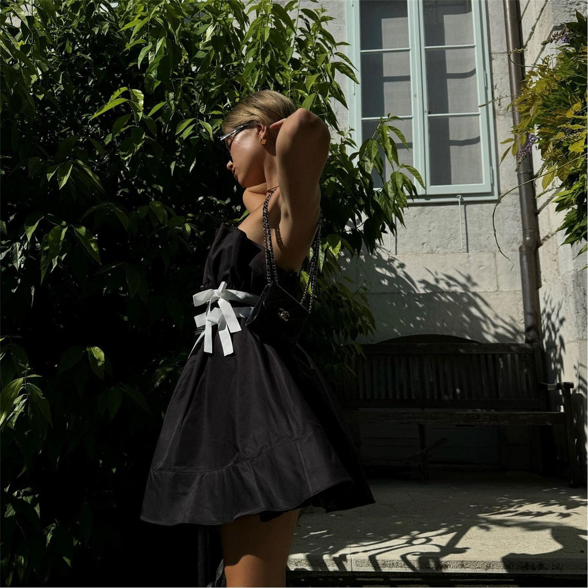 Collective The Label The Label Black Sleeveless Bow Mini Dress